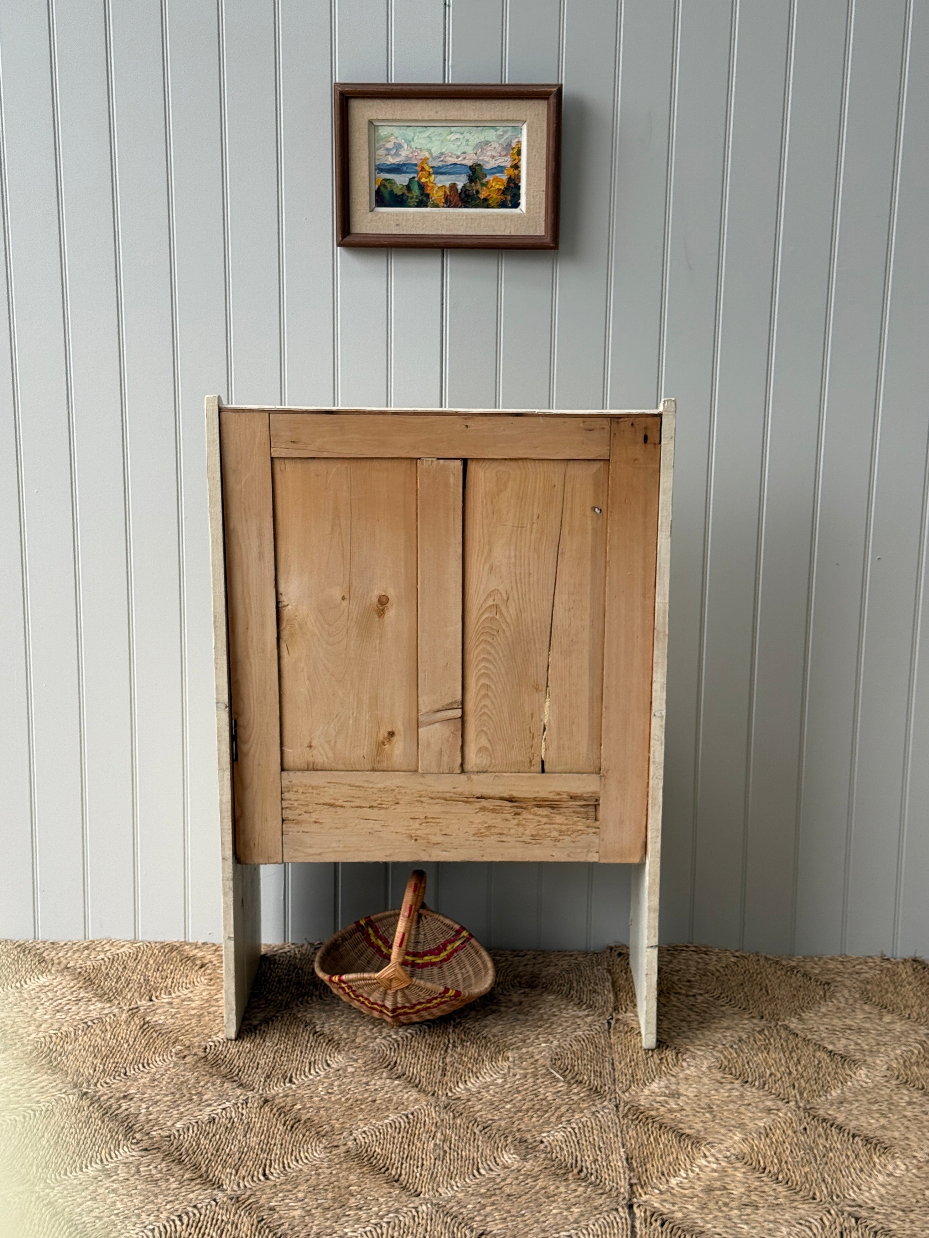 Small Antique Painted Pine Settle