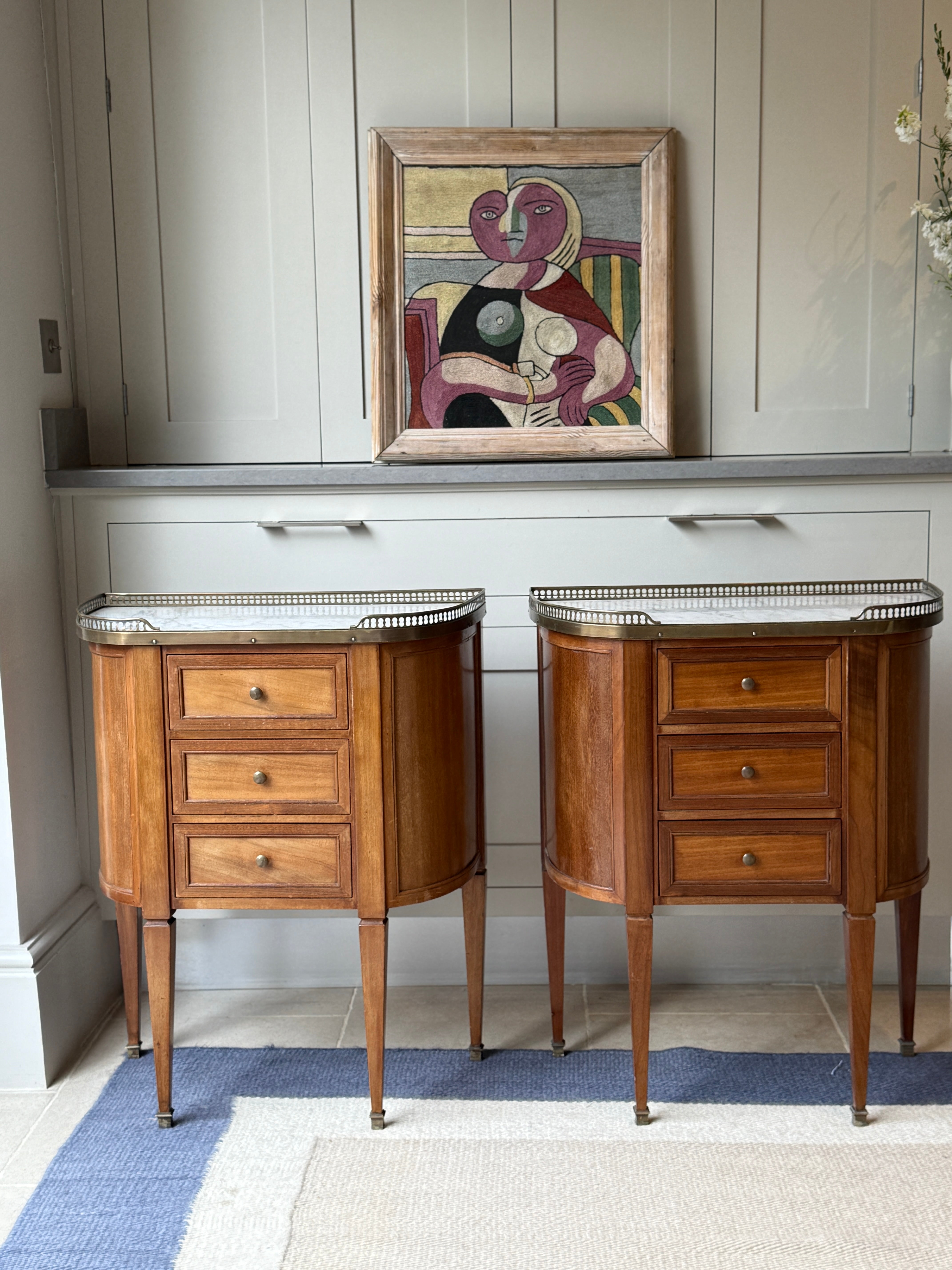 20th Century Marbled Topped Bedside Commodes