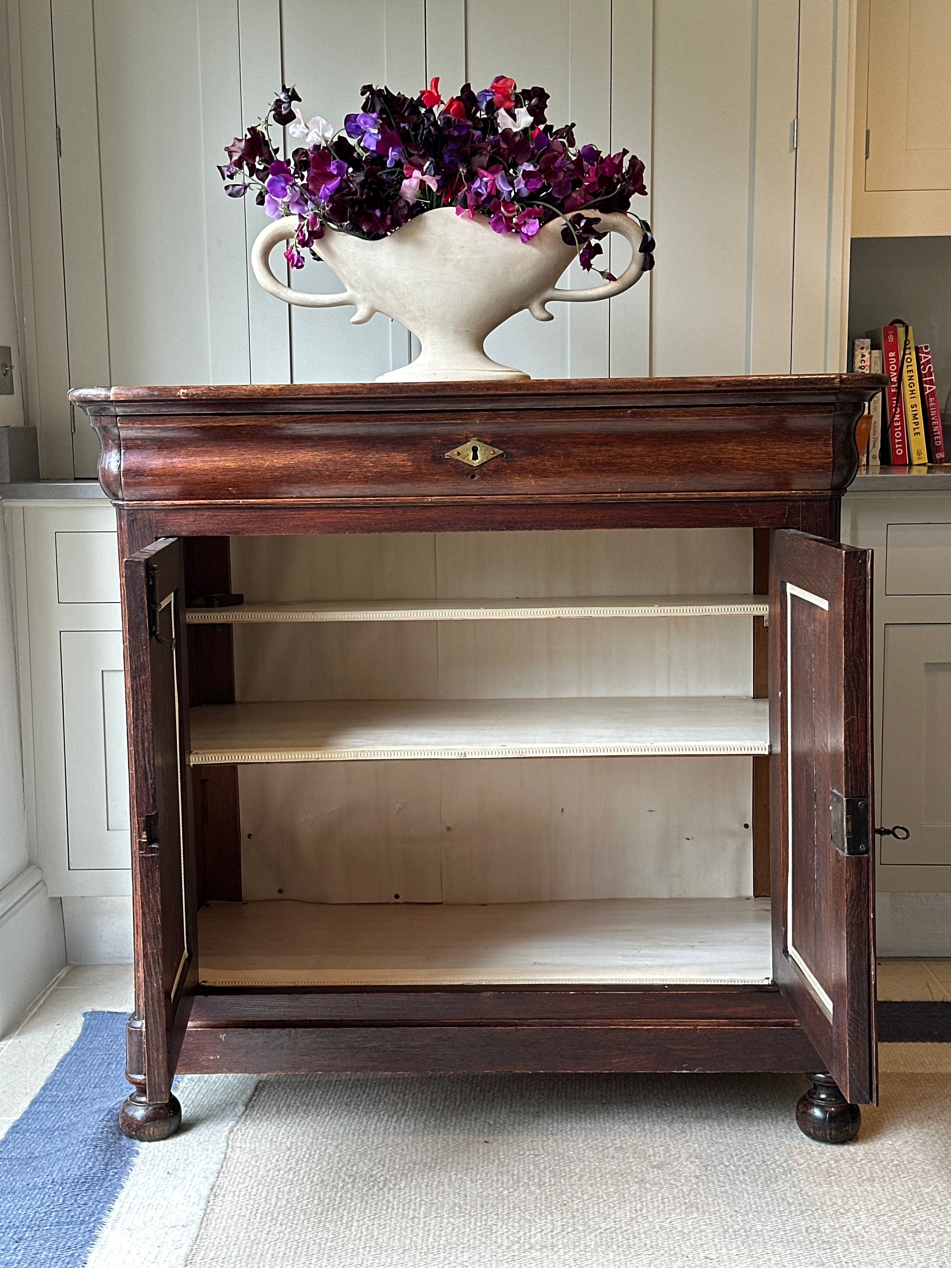 Louis Philippe Cabinet with Drawer and Shelves