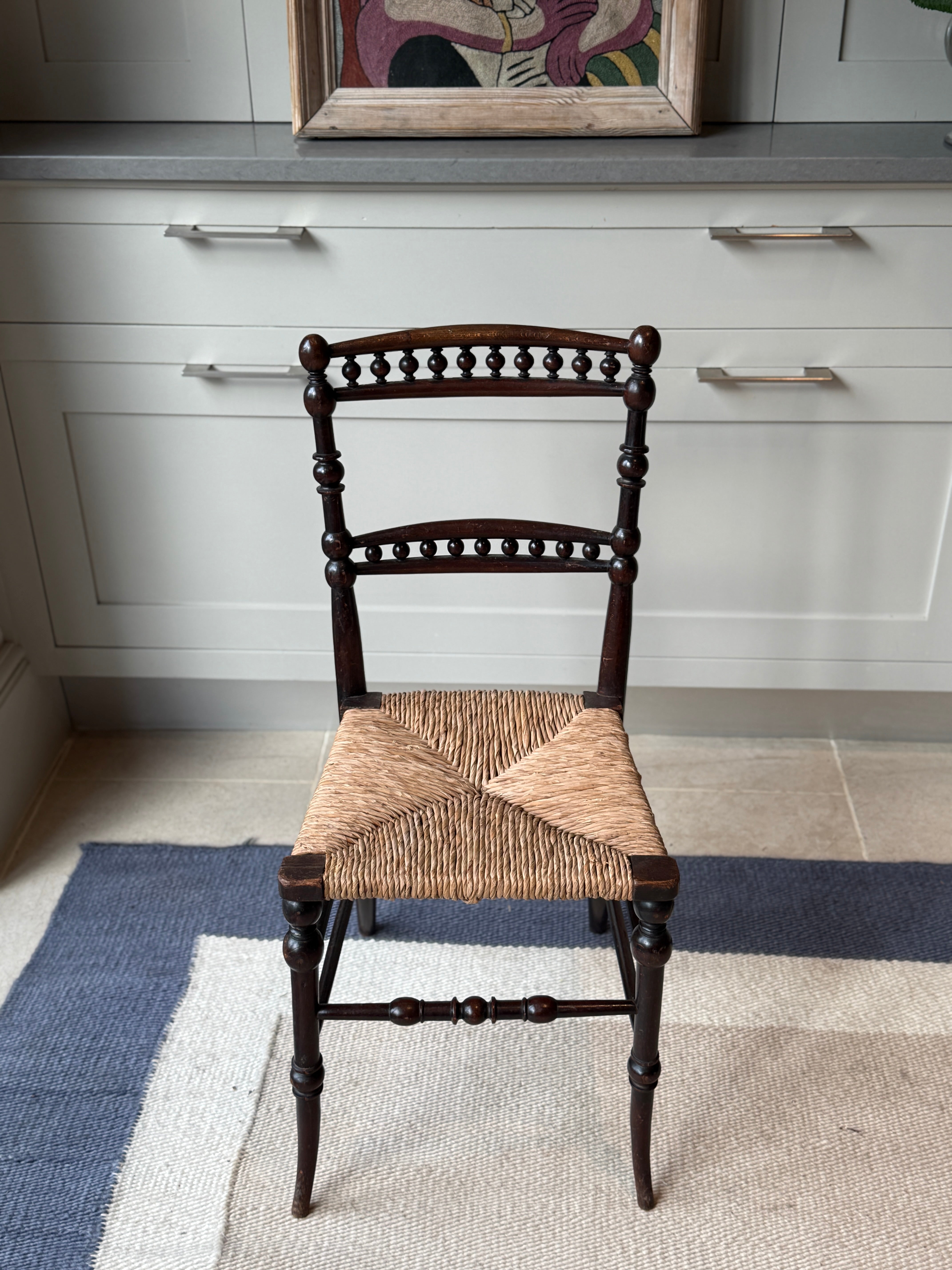 Small Regency Rush Seat Chair