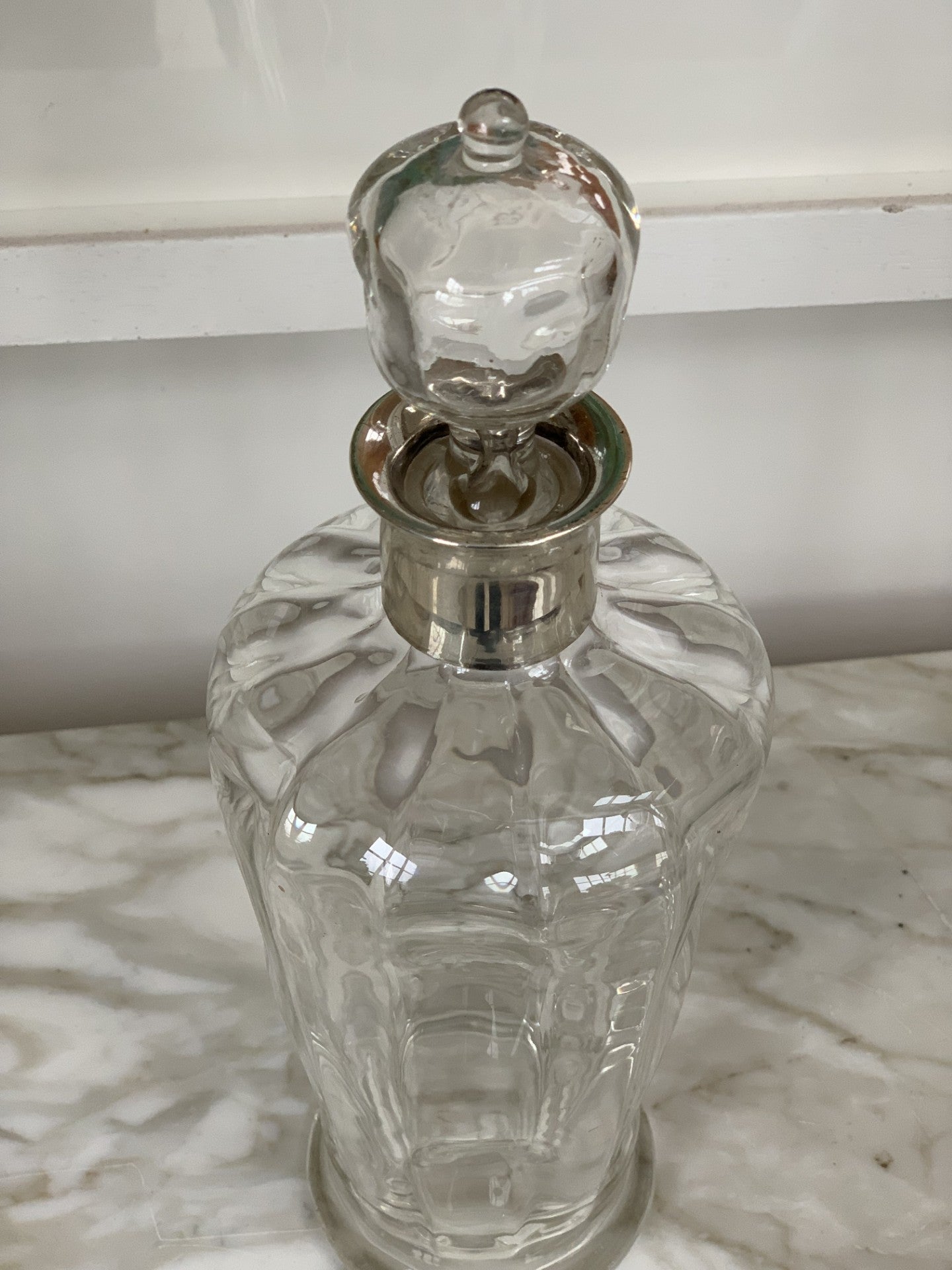 Crystal Decanter with Silver Collar