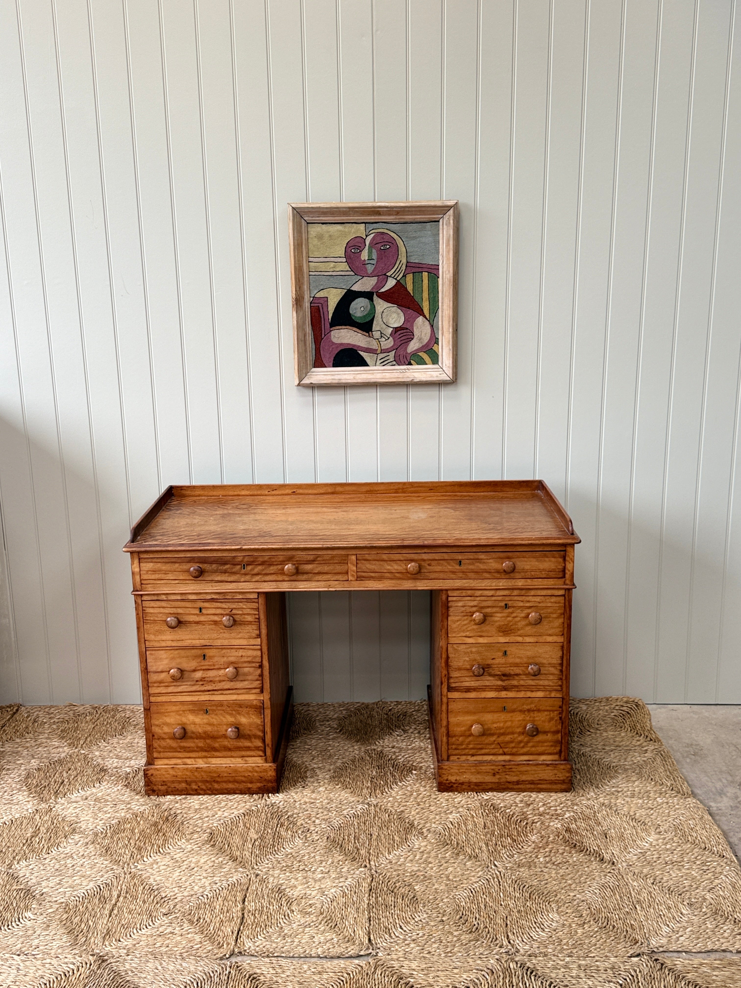 Satin Birch Desk with Gallery