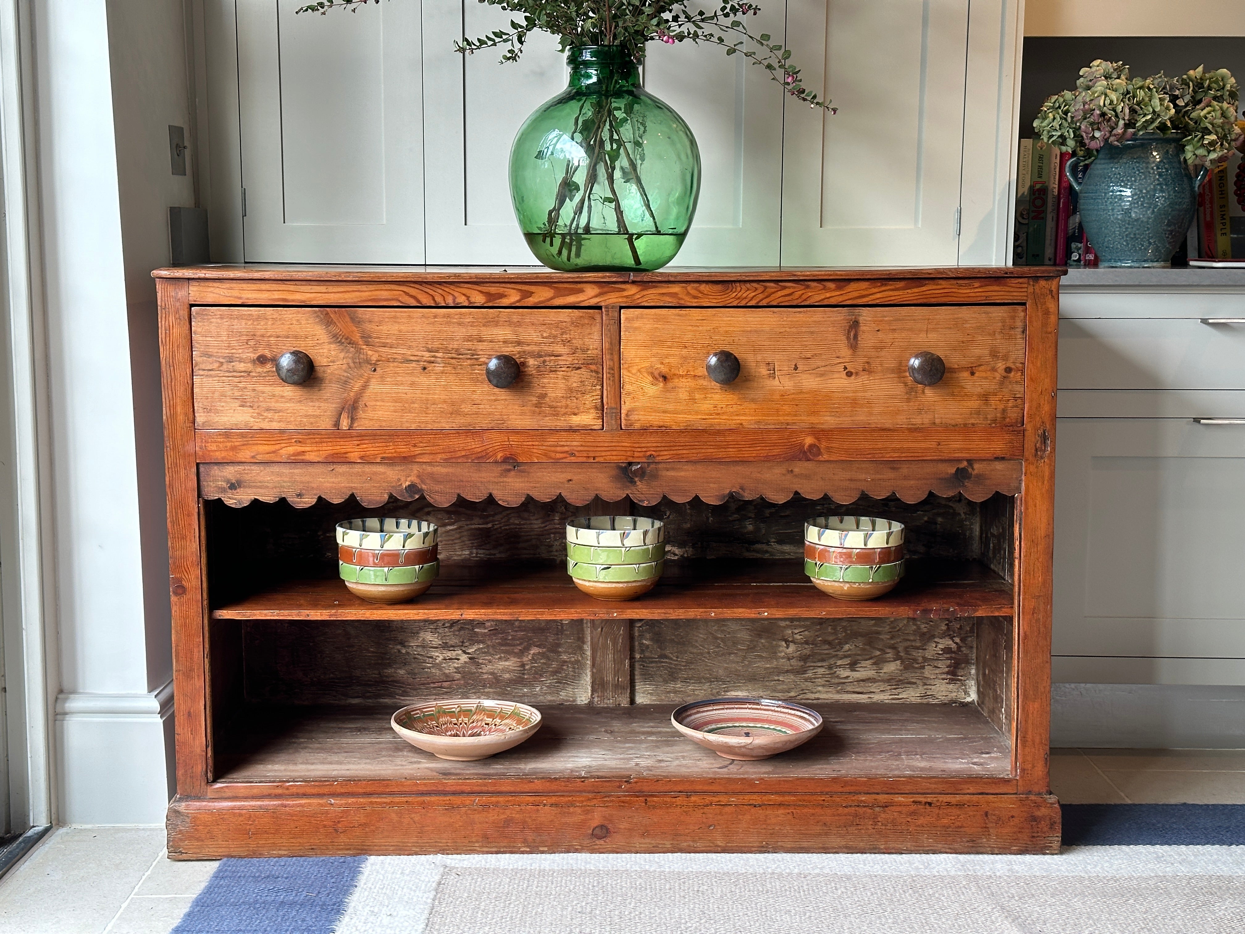 Large Vintage Pine Sideboard with deep drawers