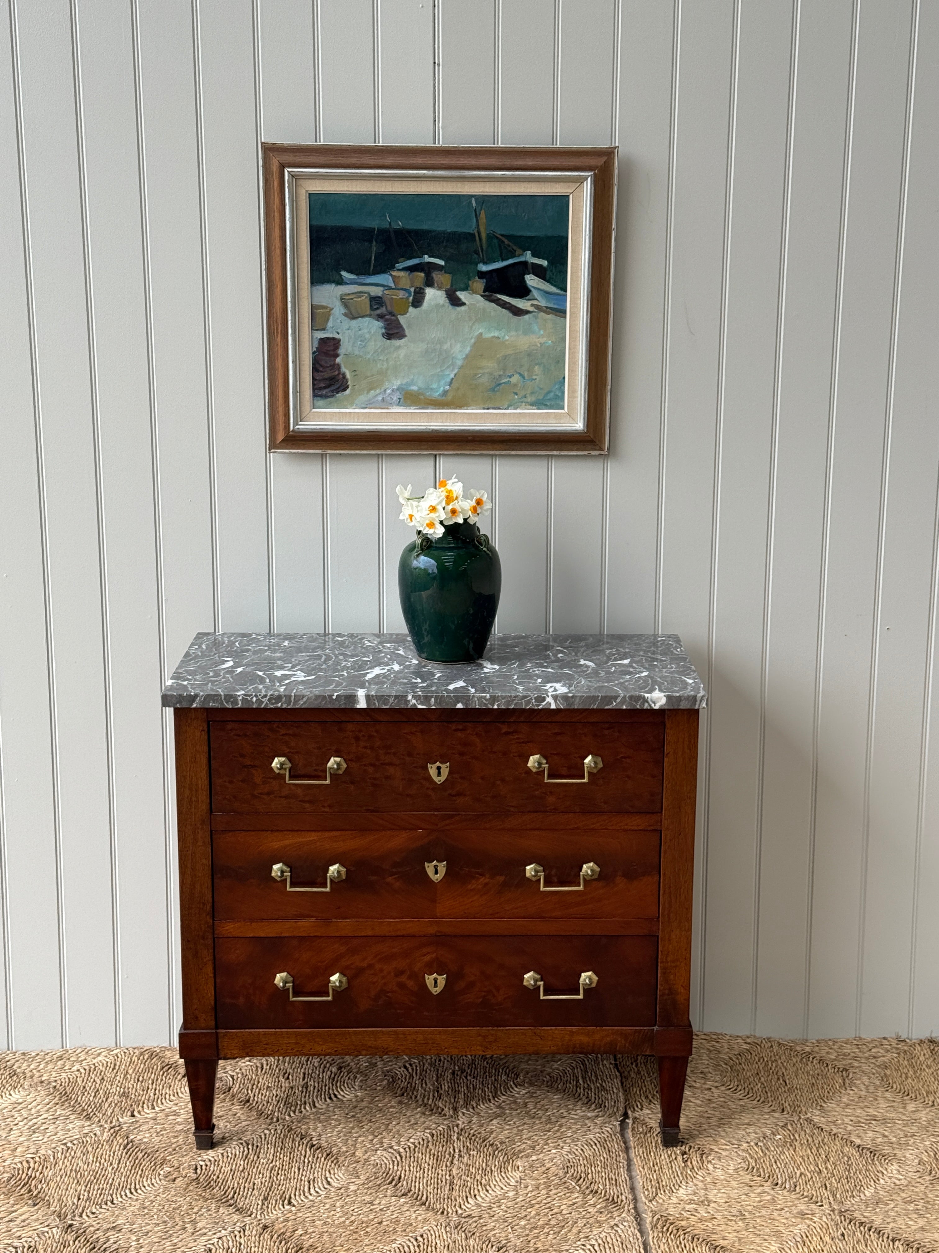 Small Empire Commode with Dappled Grey Marble Top