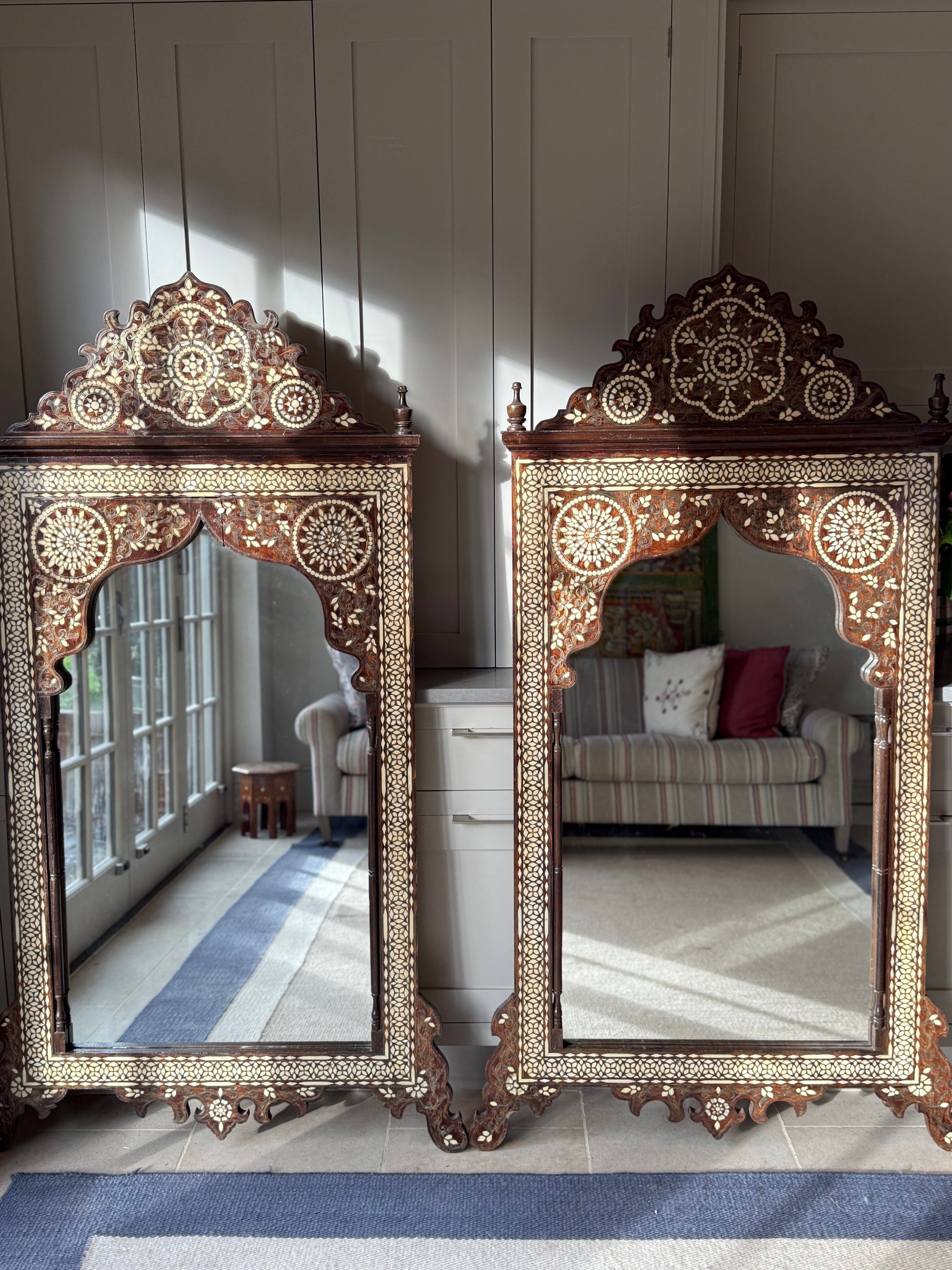 Pair of Very Large Matching Hoshiarpur Mirrors