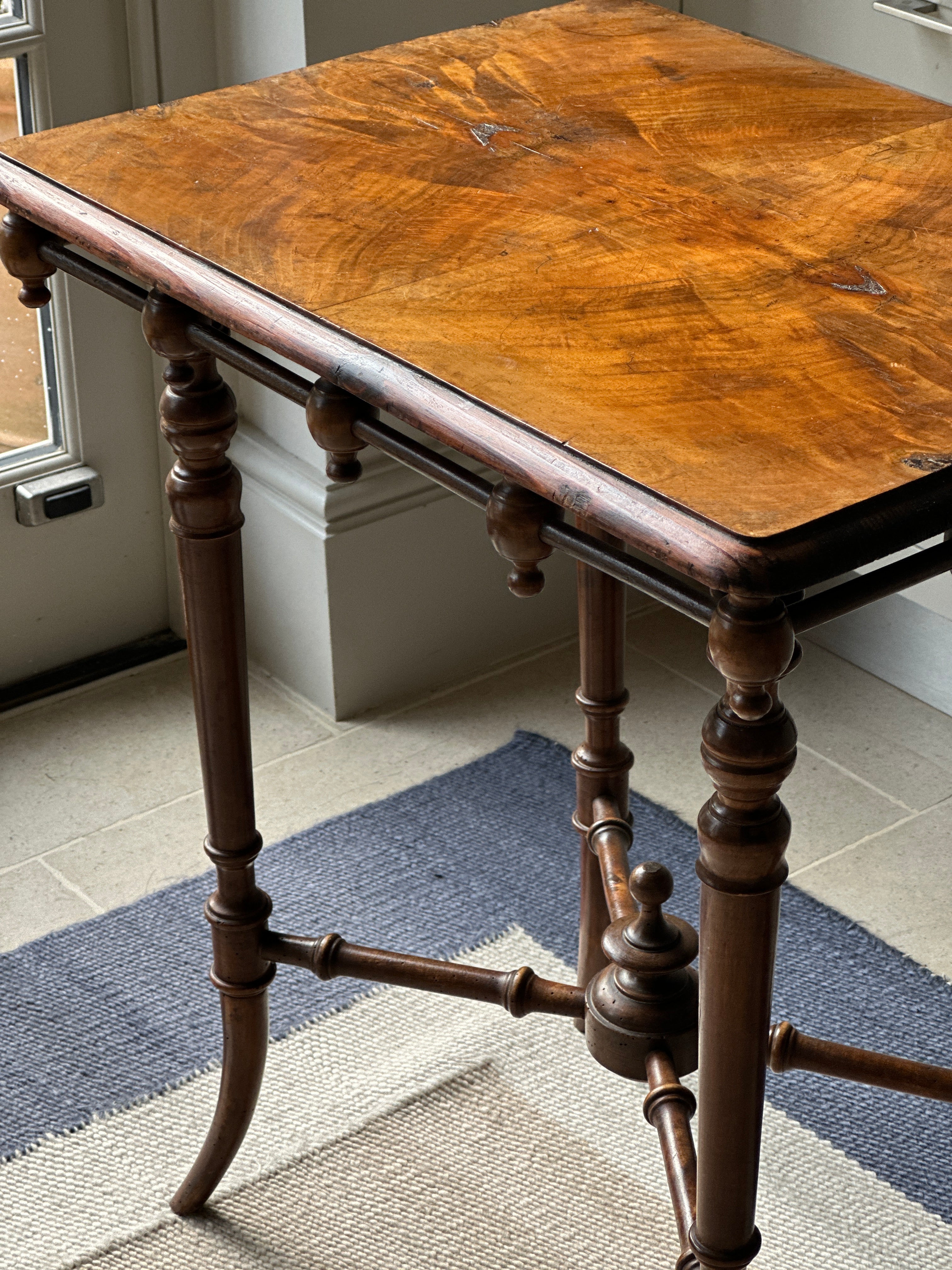 Charming Late 19th Century Mahogany Side Table with Attractive Stretchers