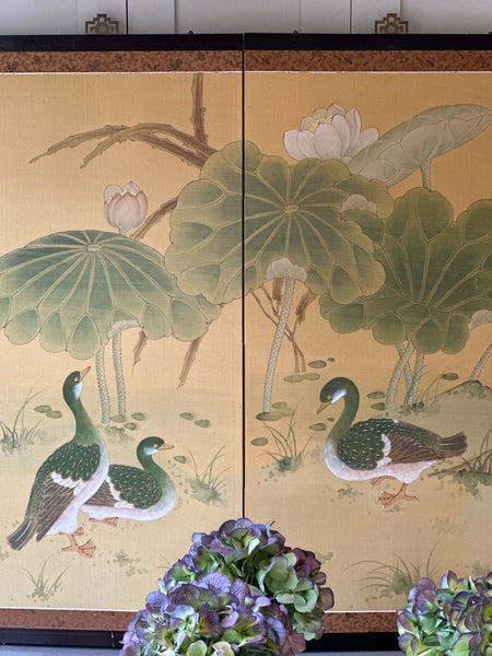 Early 20th Century Japanese Silk Screen