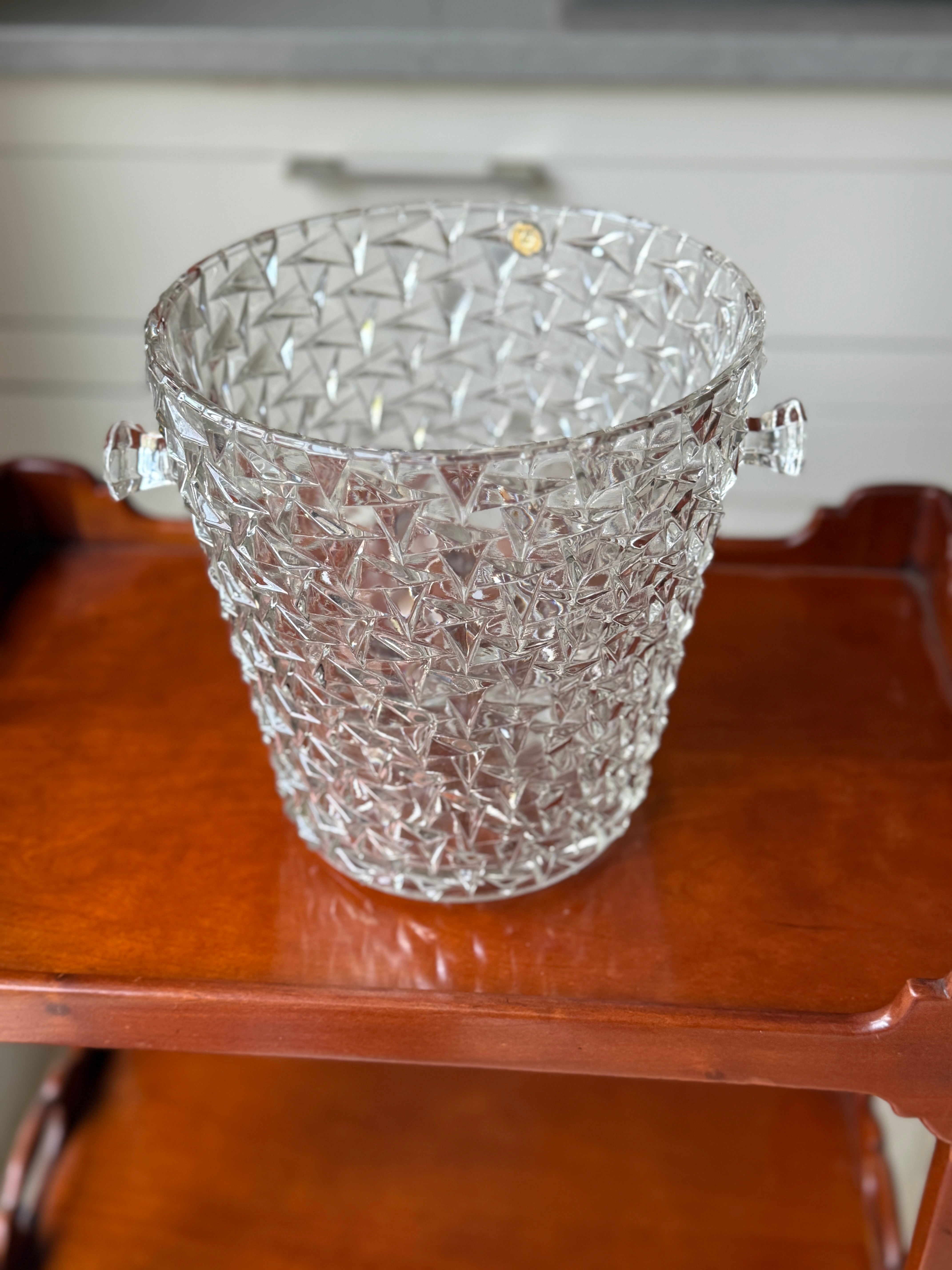 Mid Century French Cut Glass Champagne Bucket