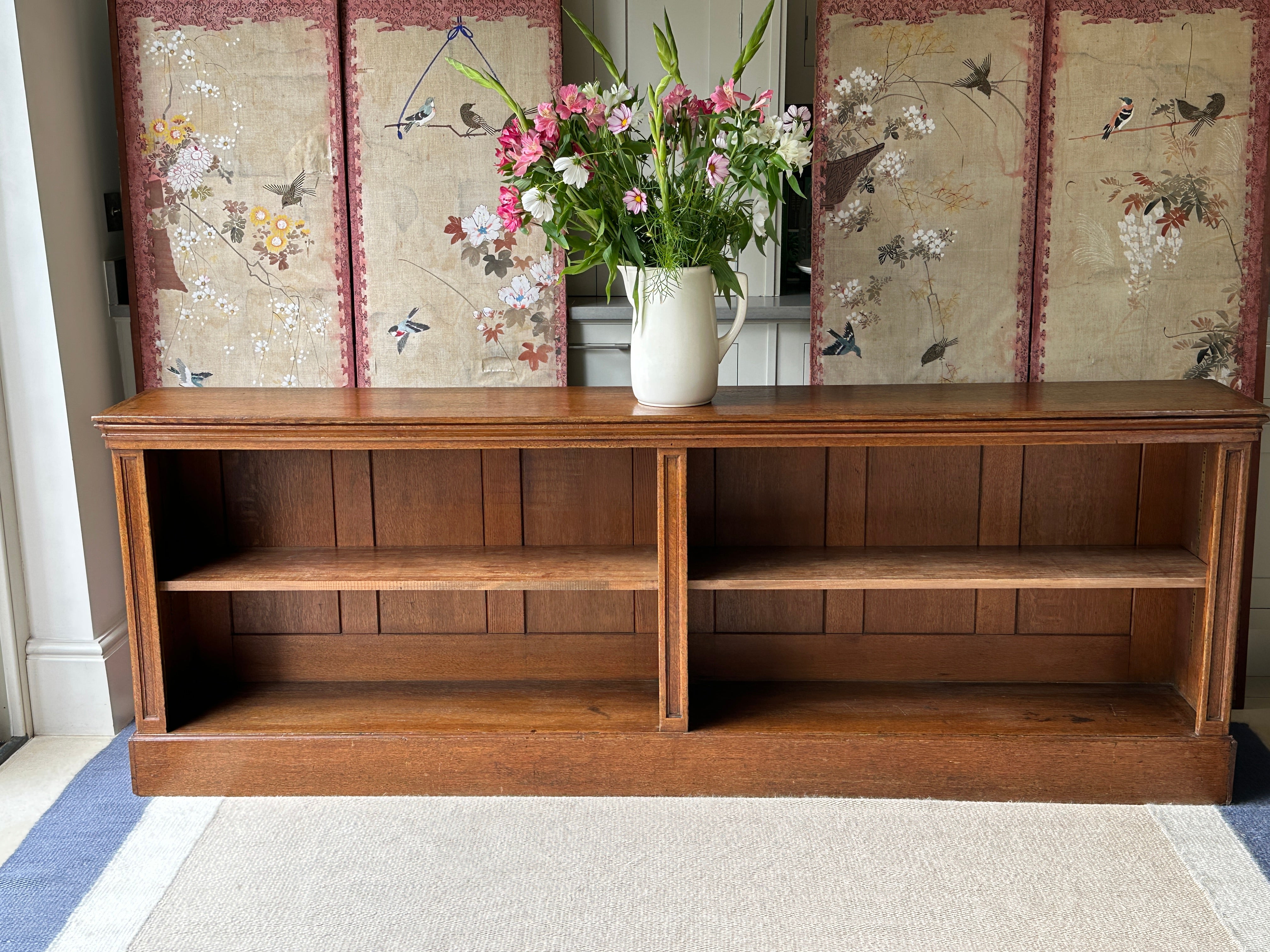 Solid Oak Low Library Bookcase