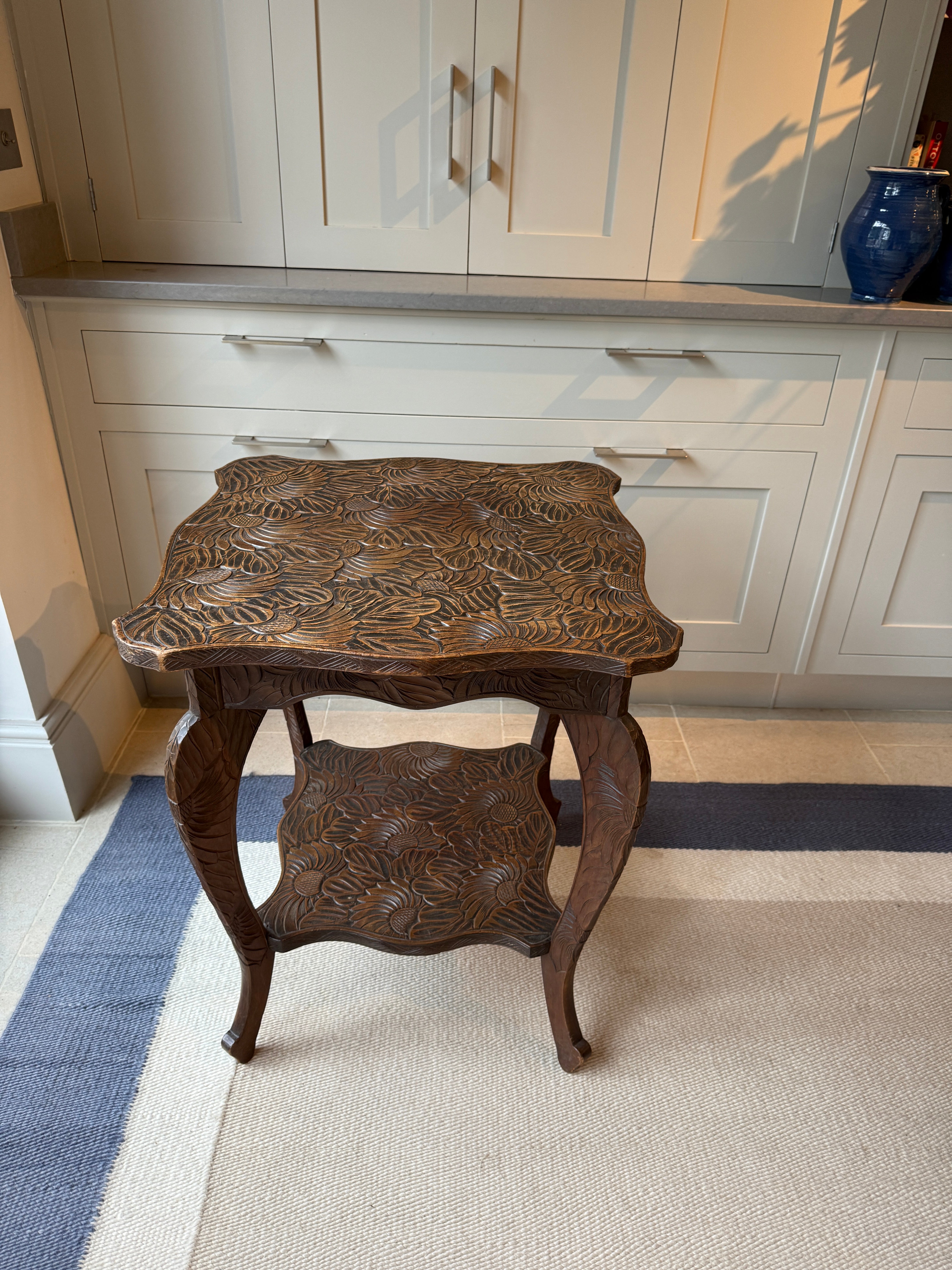 Japanese Carved Wood Table by Liberty & Co - circa 1930