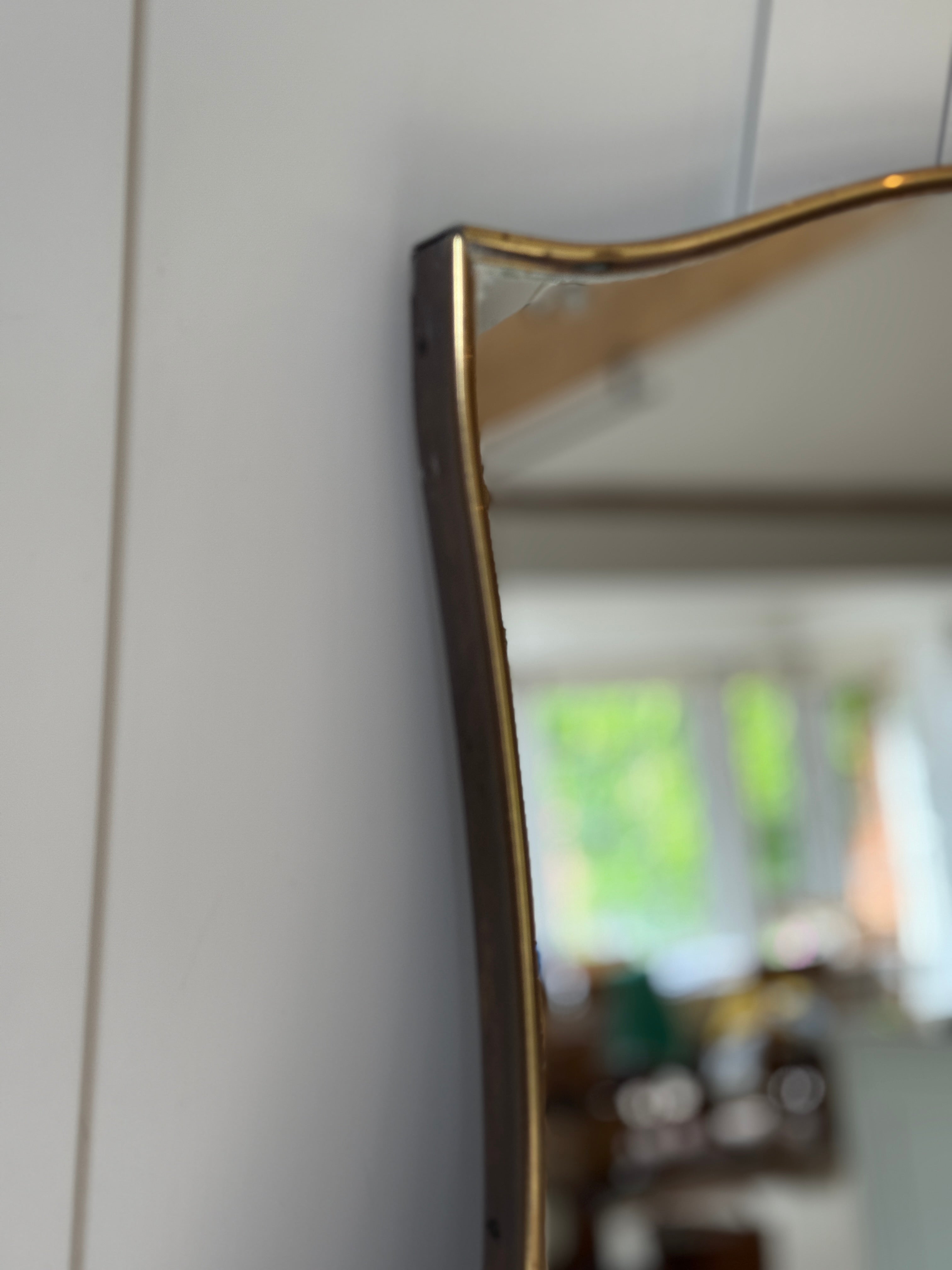 Charming Italian Brass Shield Mirror -1950s