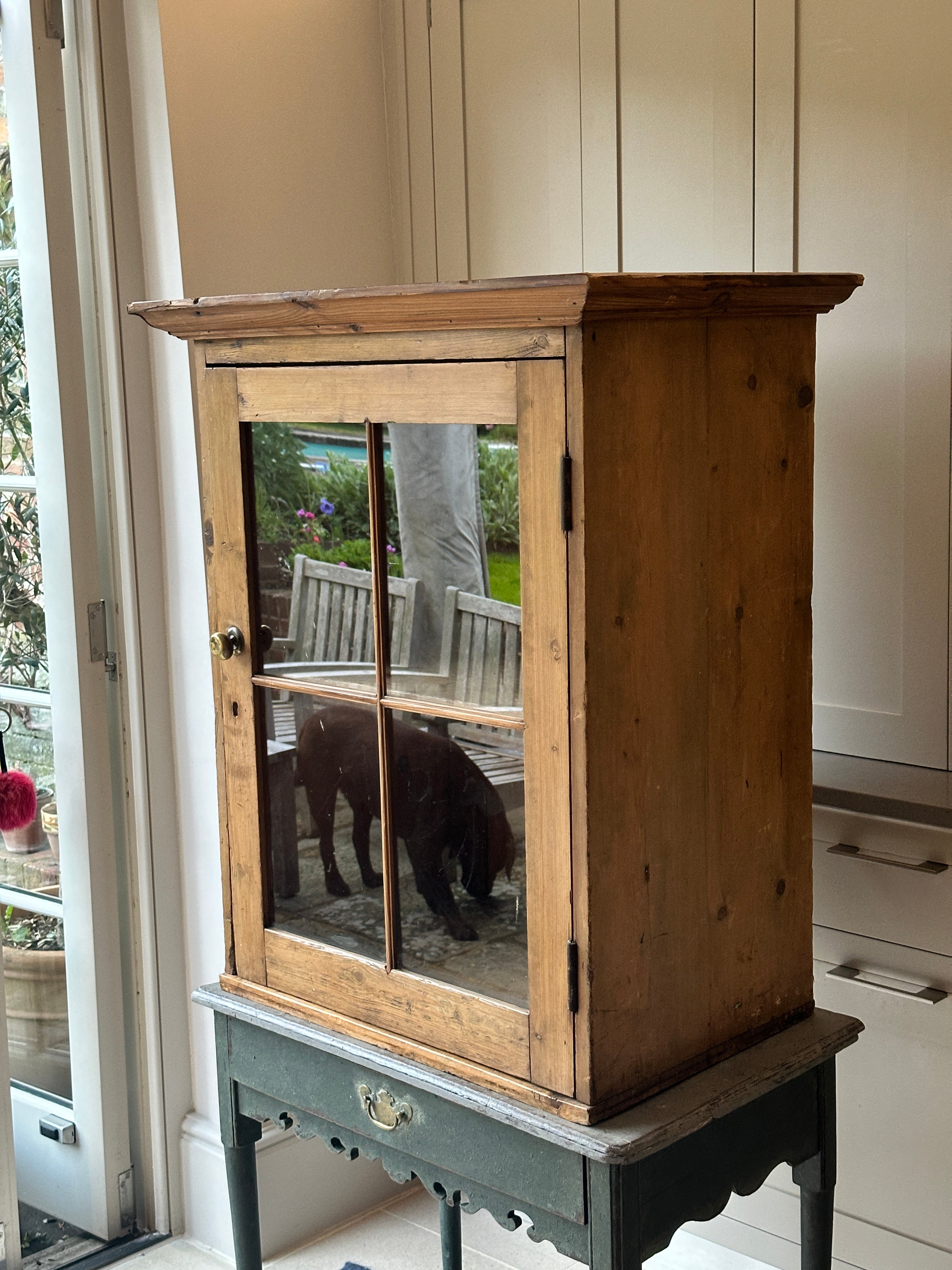 Victorian Pine Glazed Cupboard