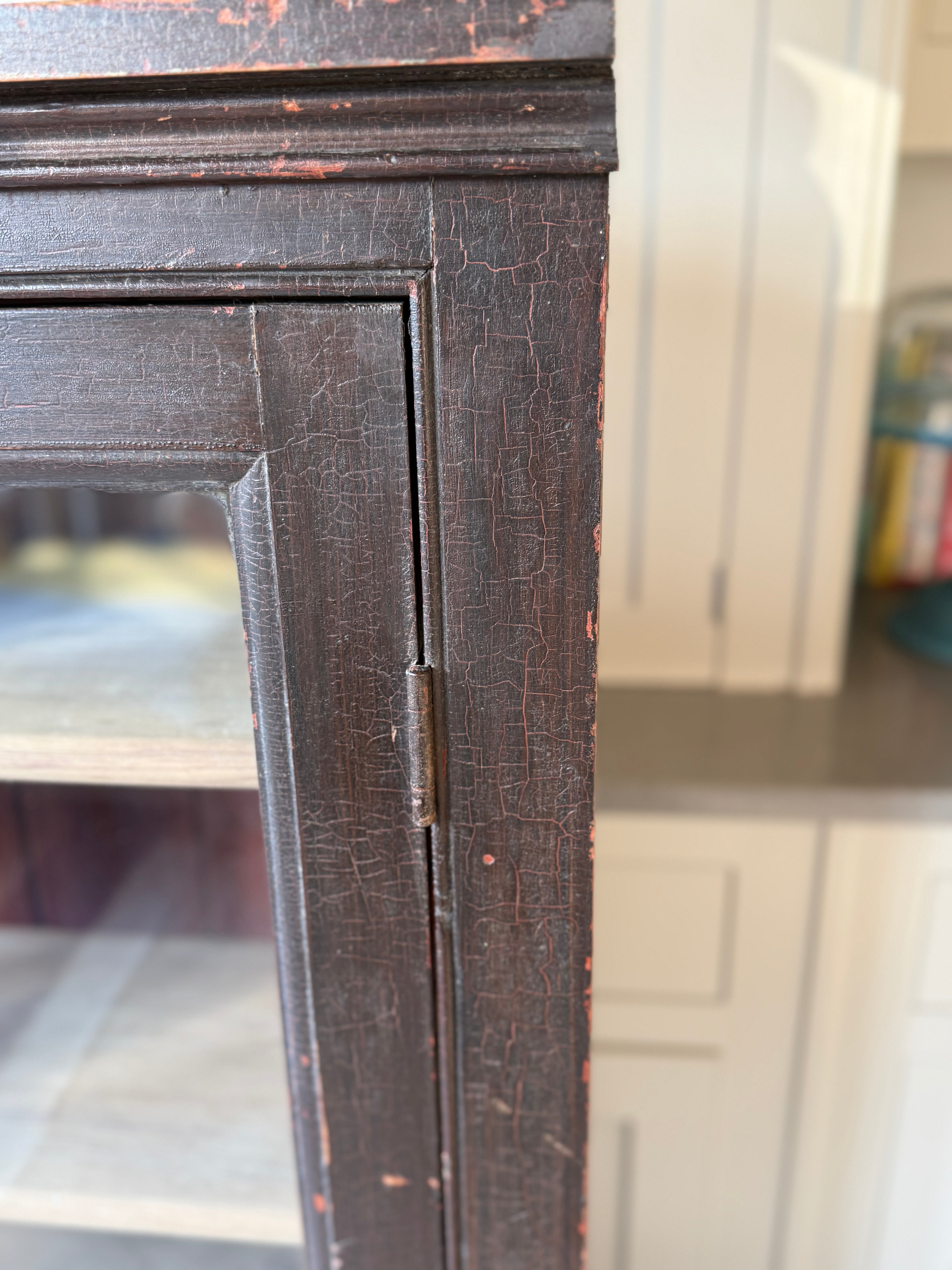 Antique Painted Pine Glazed Cabinet