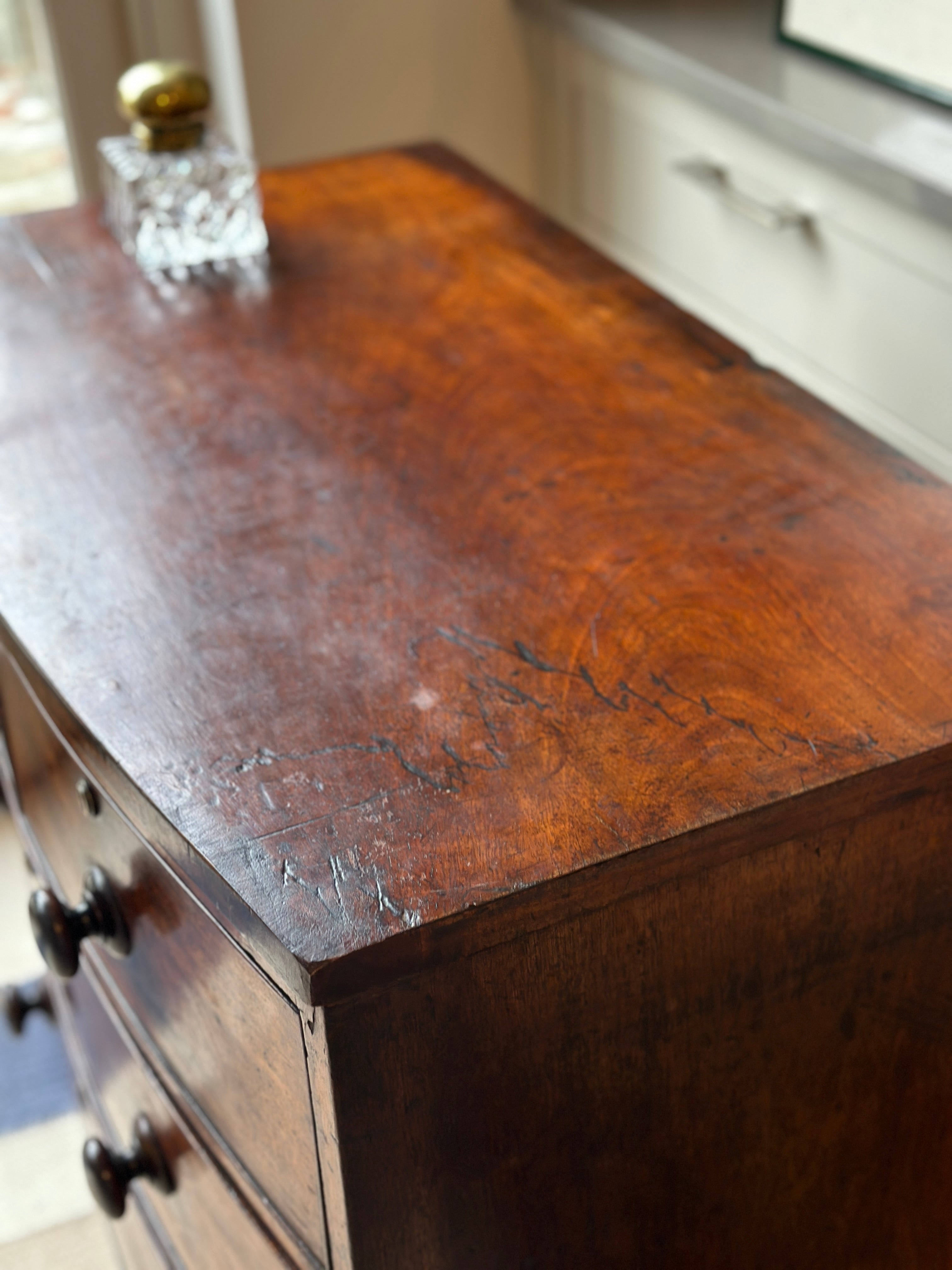 Small Bow Fronted Mahogany Chest of Drawers