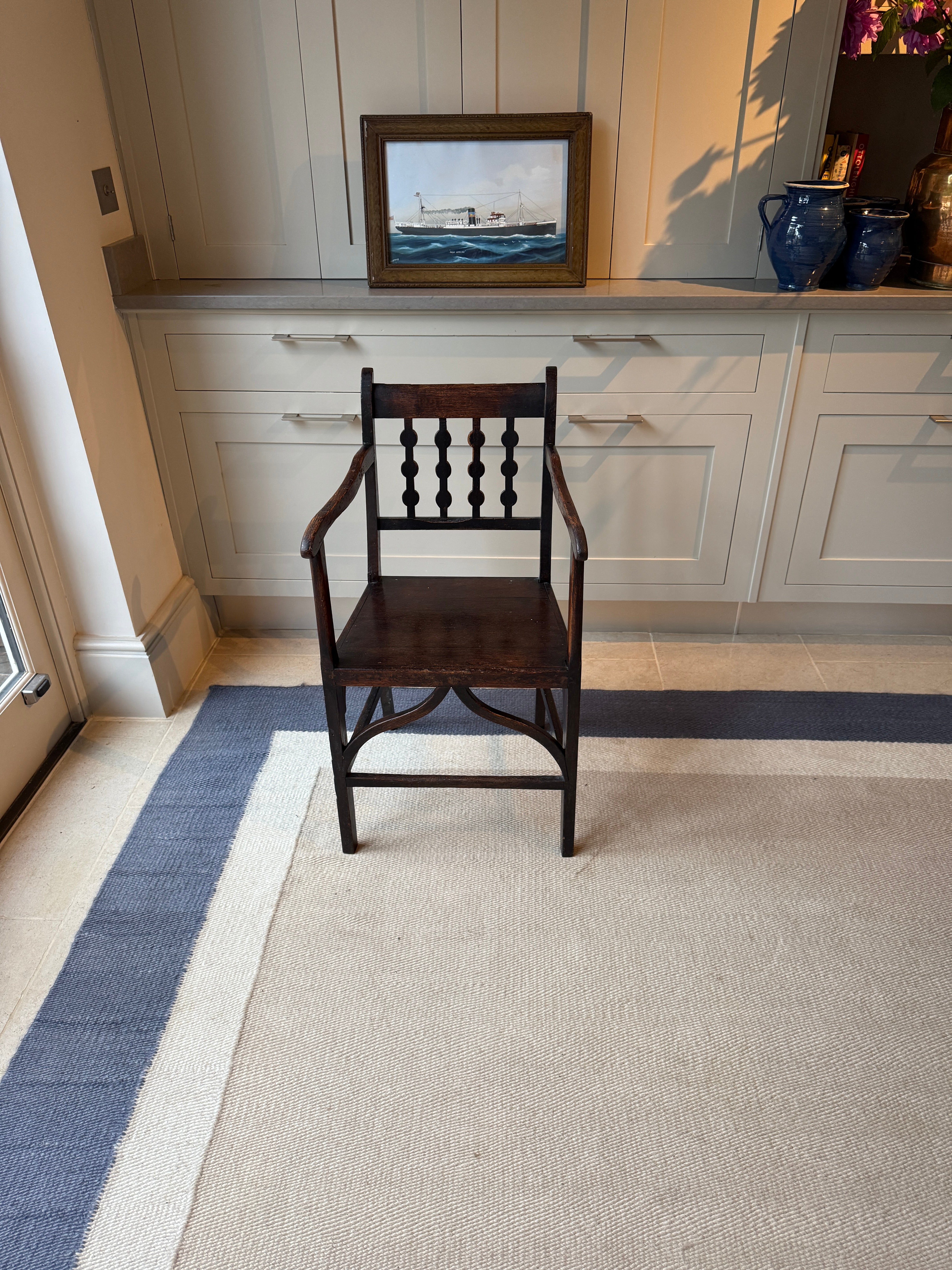 Small Decorative Ebonised Oak Chair