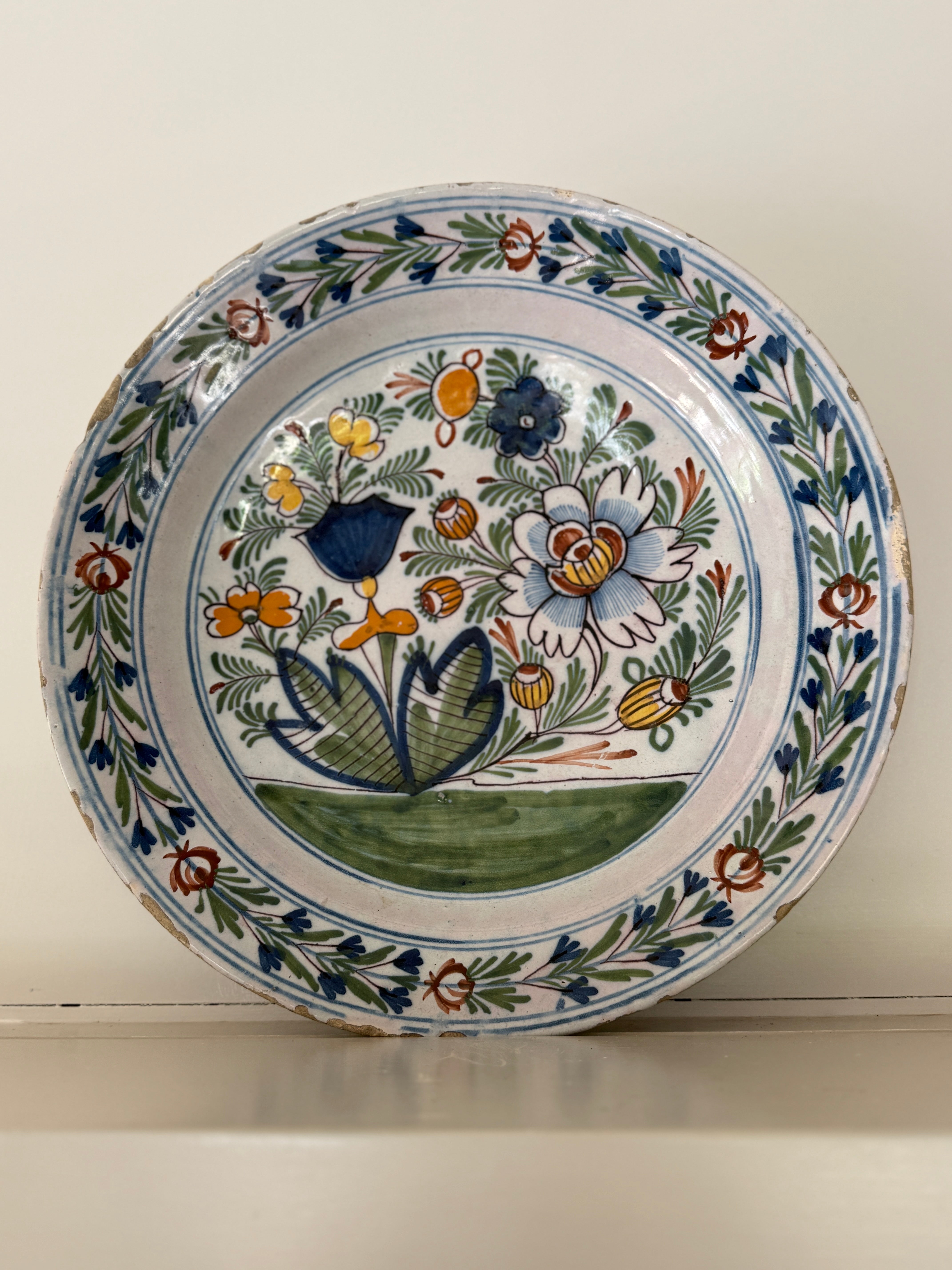 18th Century Polychrome Delft Charger