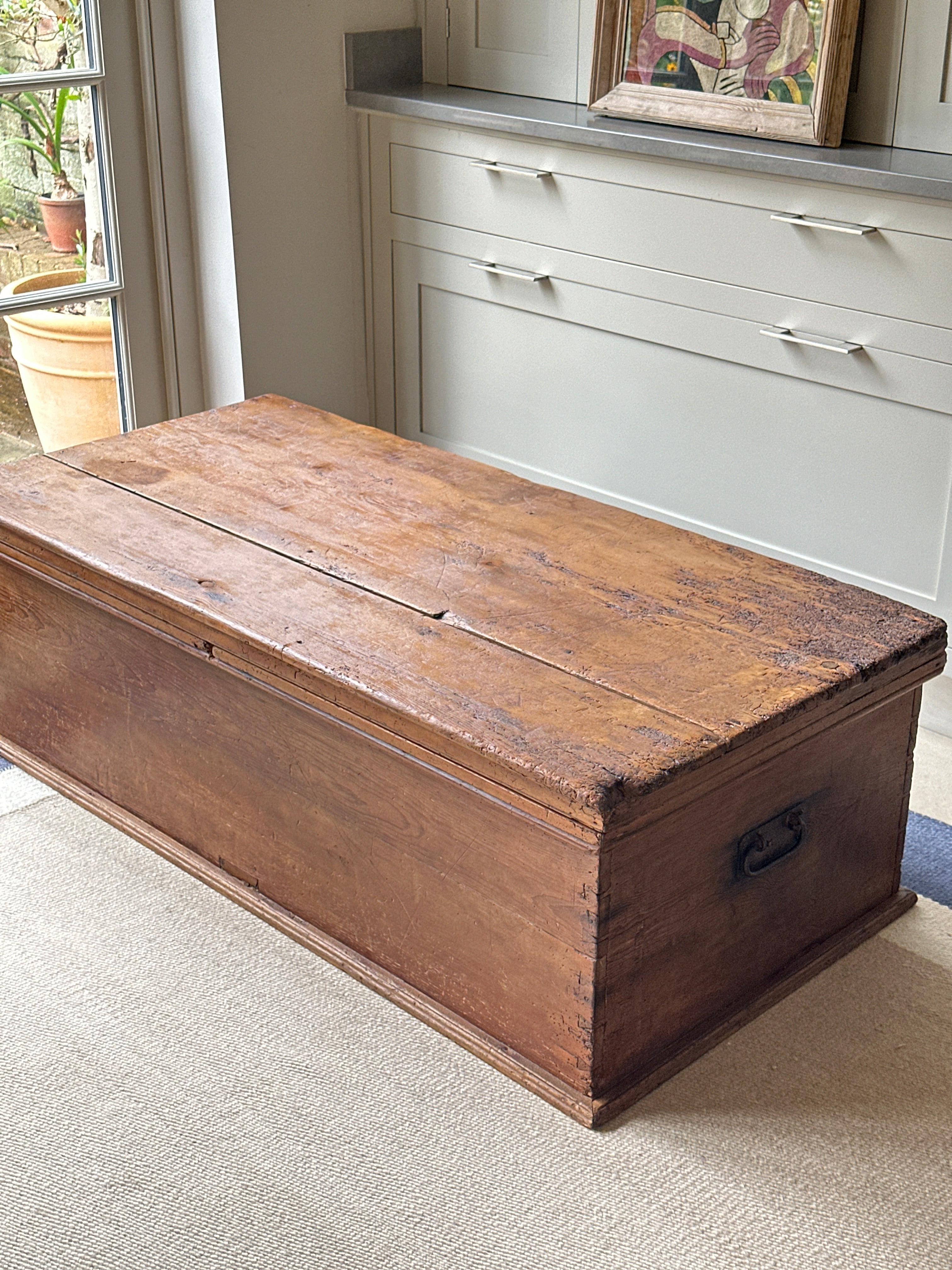 Large Antique Pine Trunk