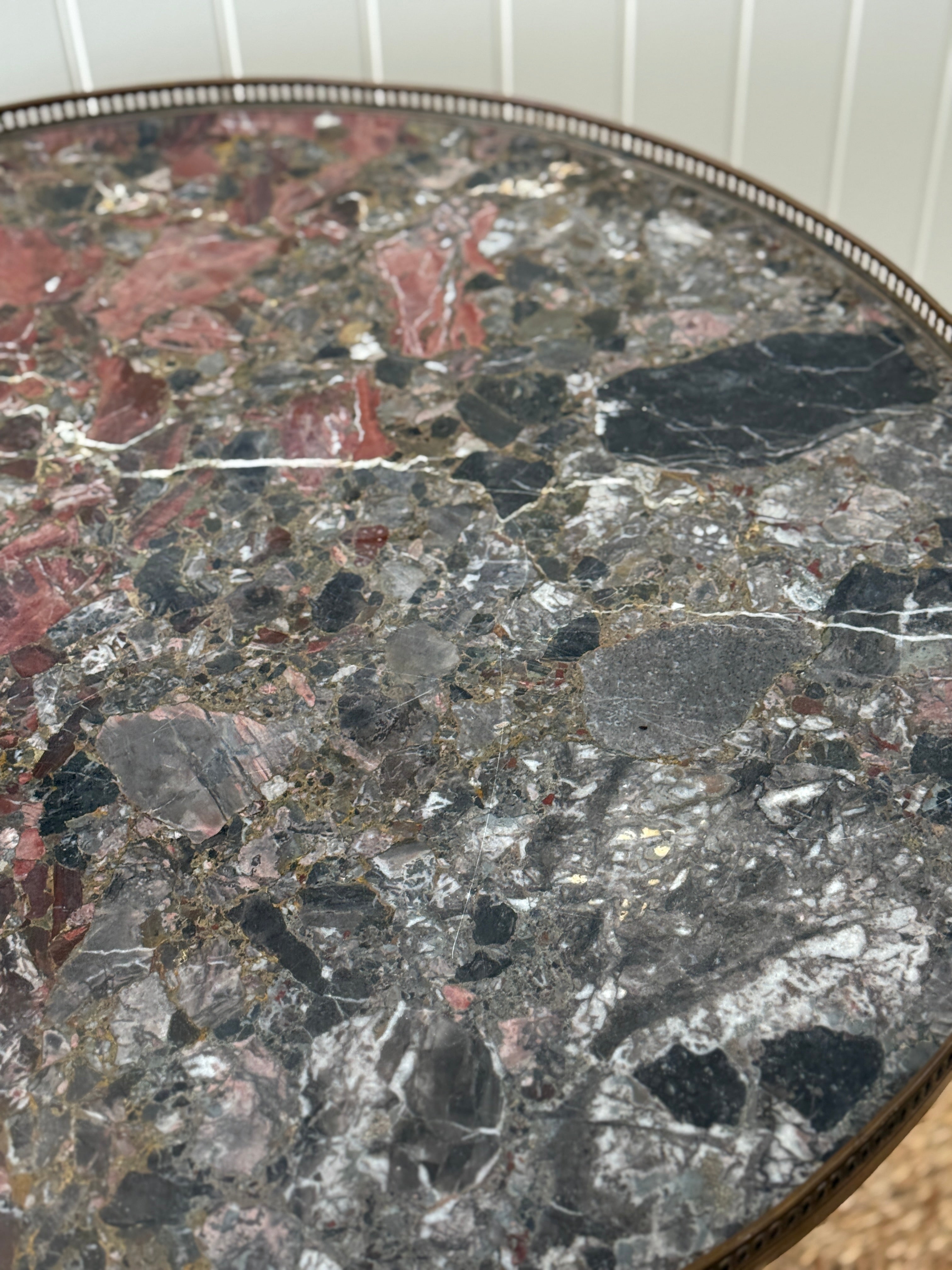 French Gueridon with galleried Marble Top