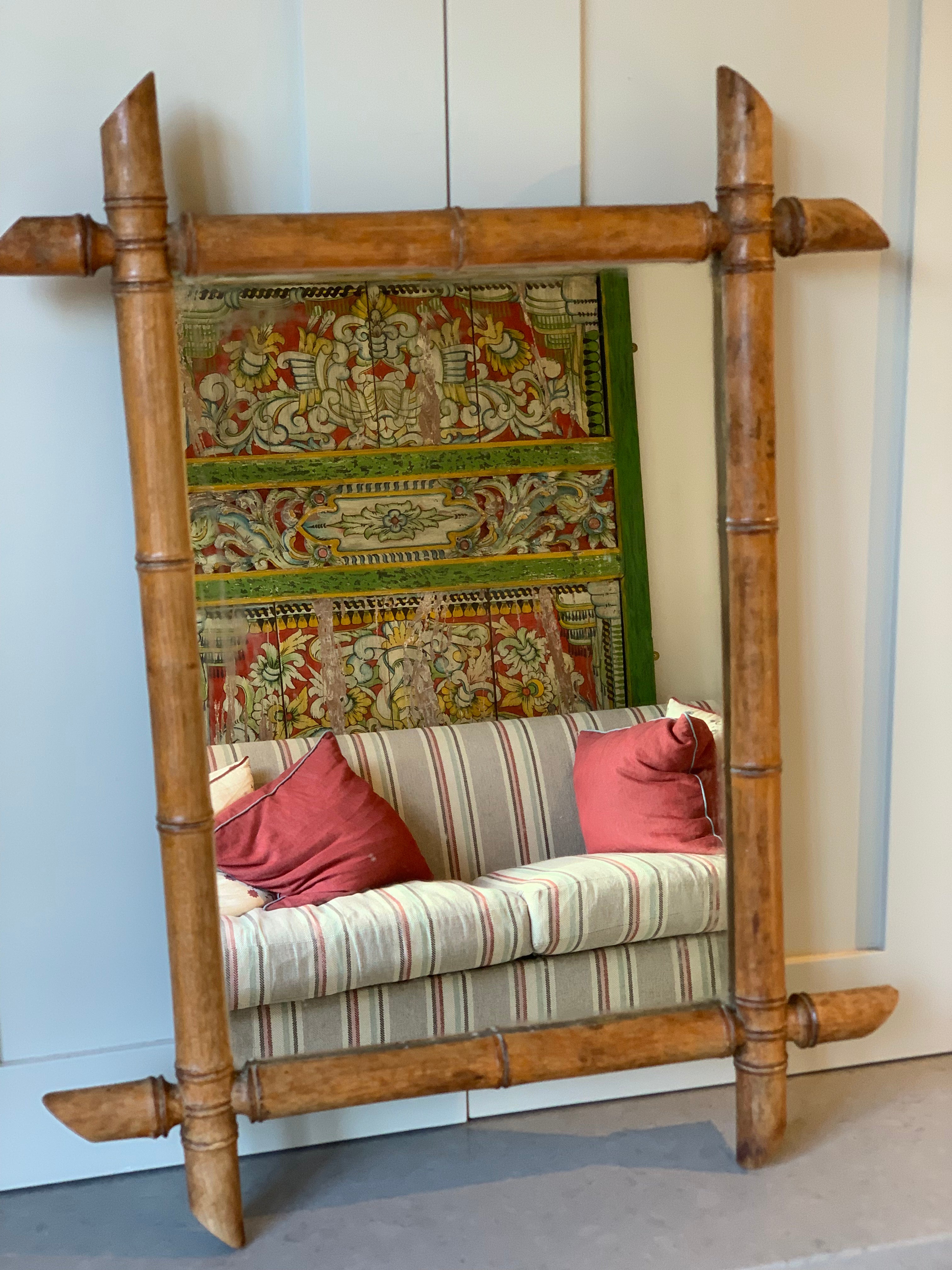 Medium Faux Bamboo Mirror