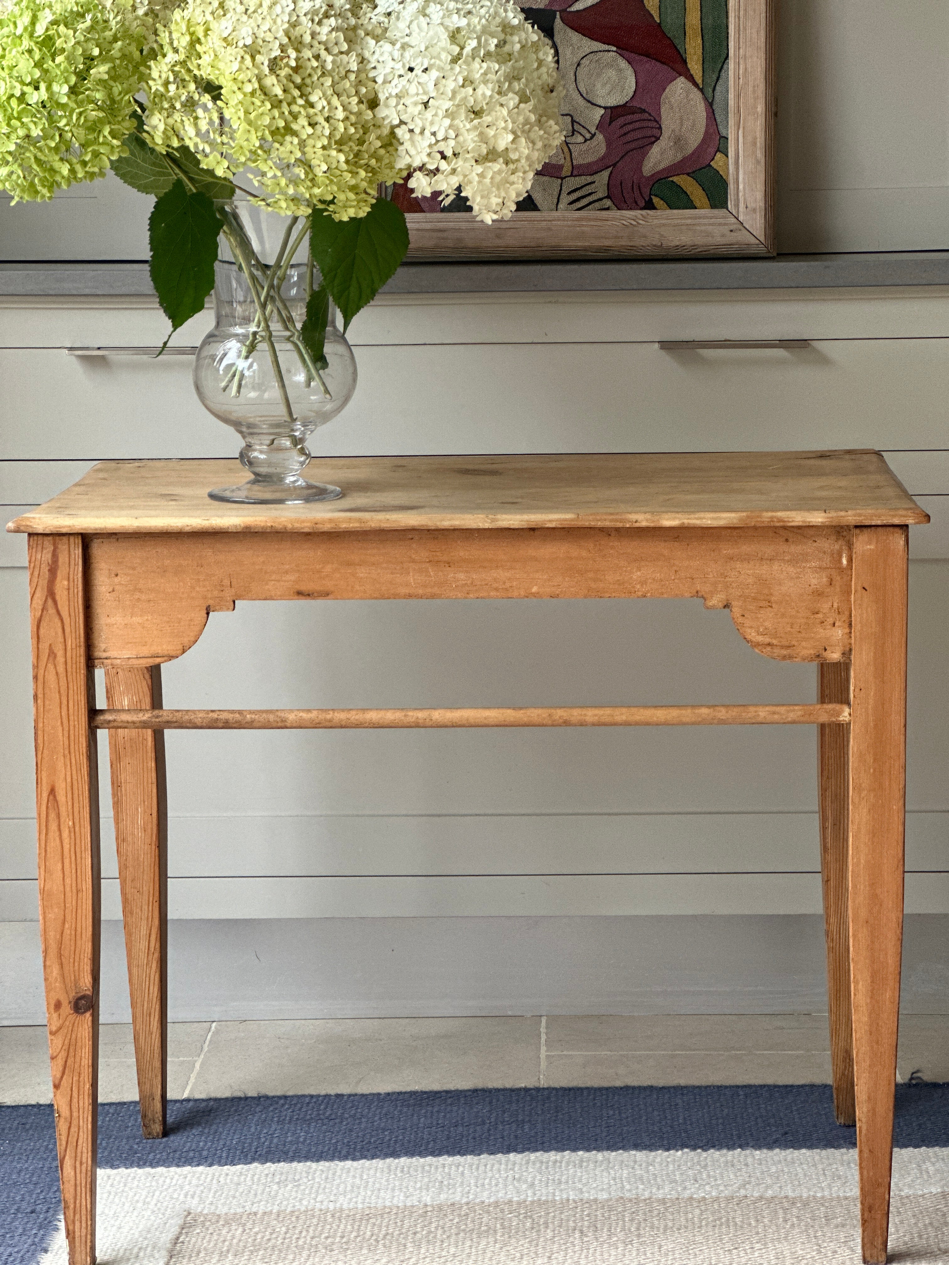 Lovely Antique Pine Table with Rail