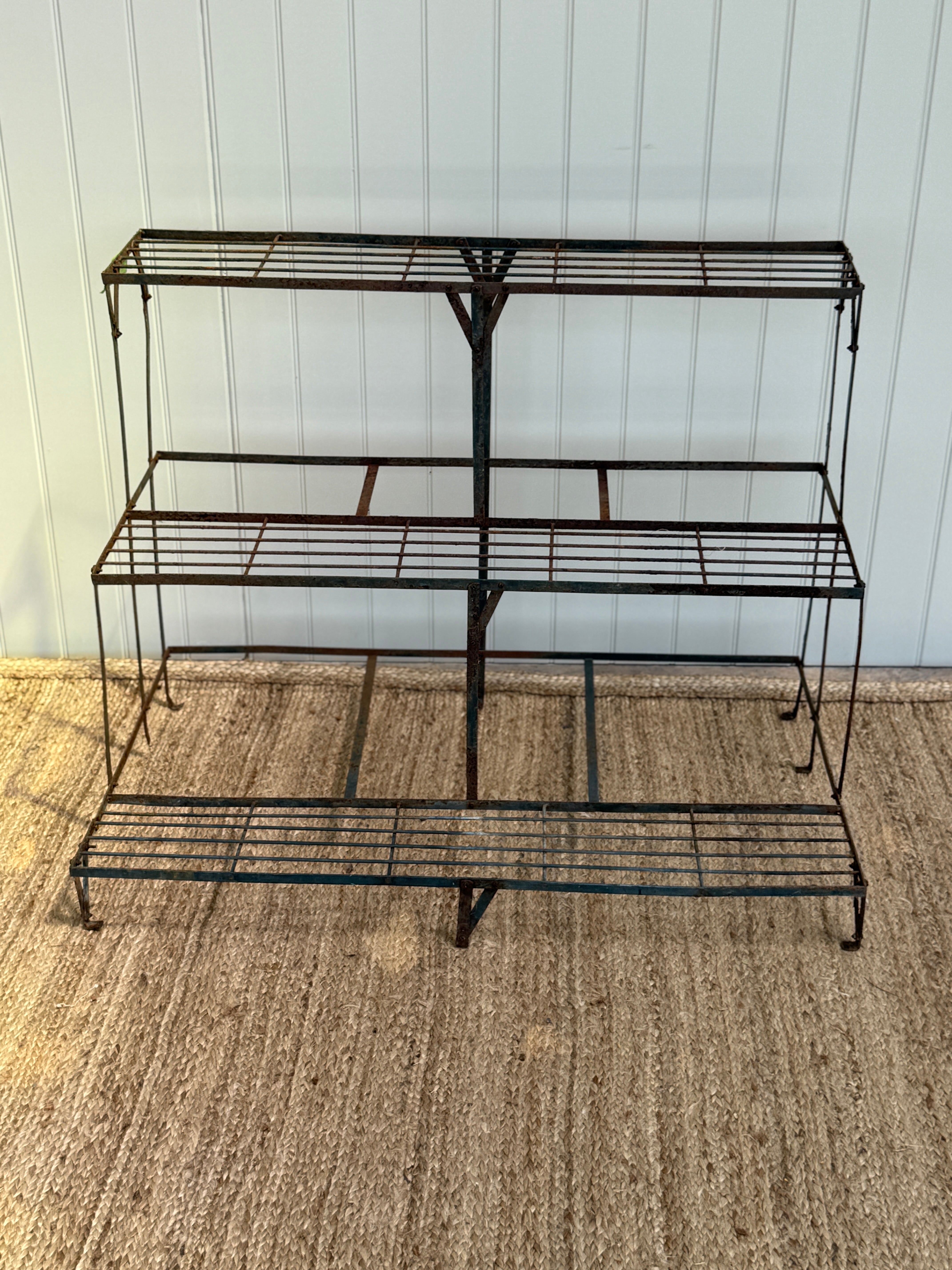 Vintage Iron Wirework Plant Stand