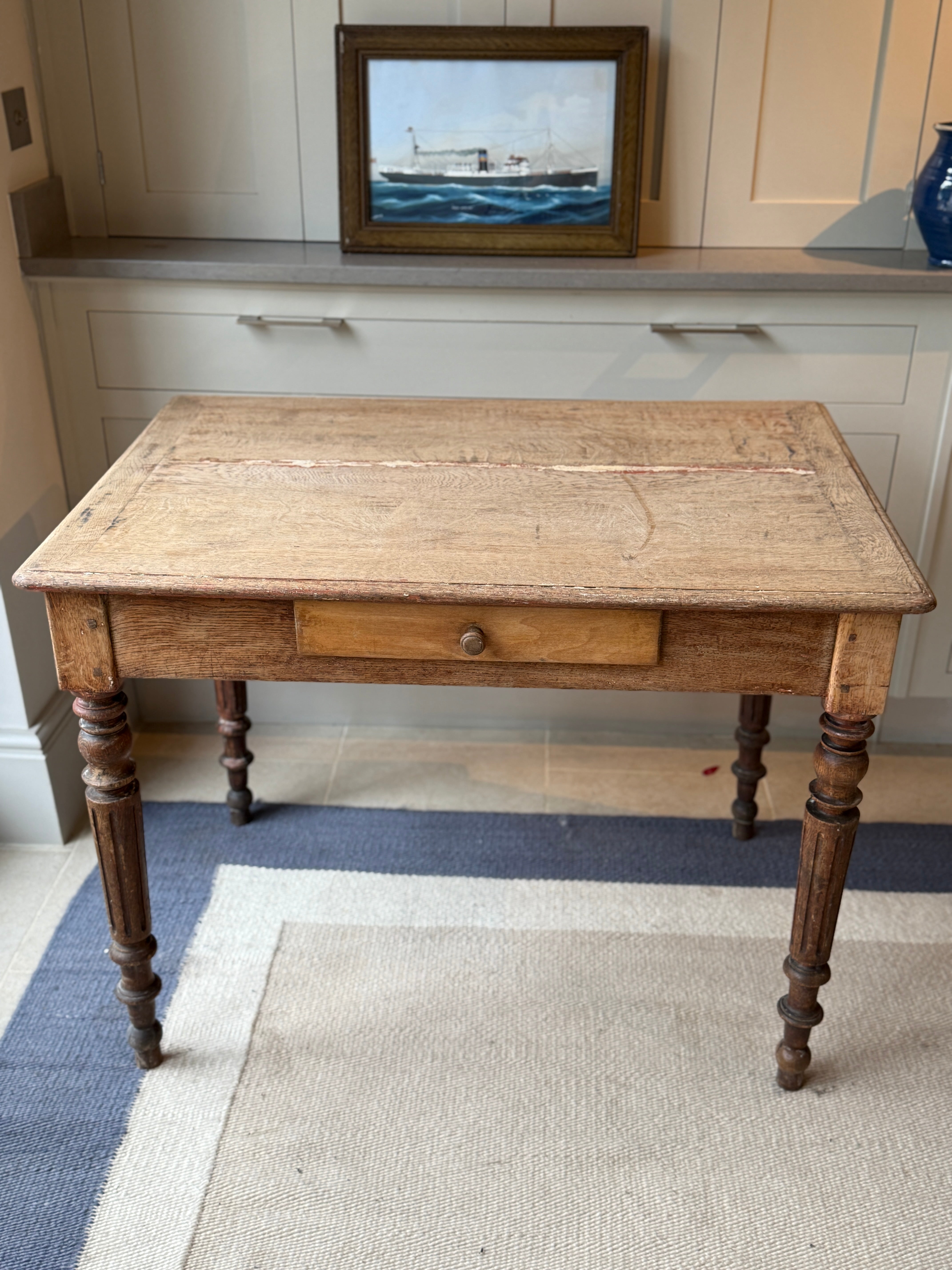 Small French Faded Pine Kitchen Table