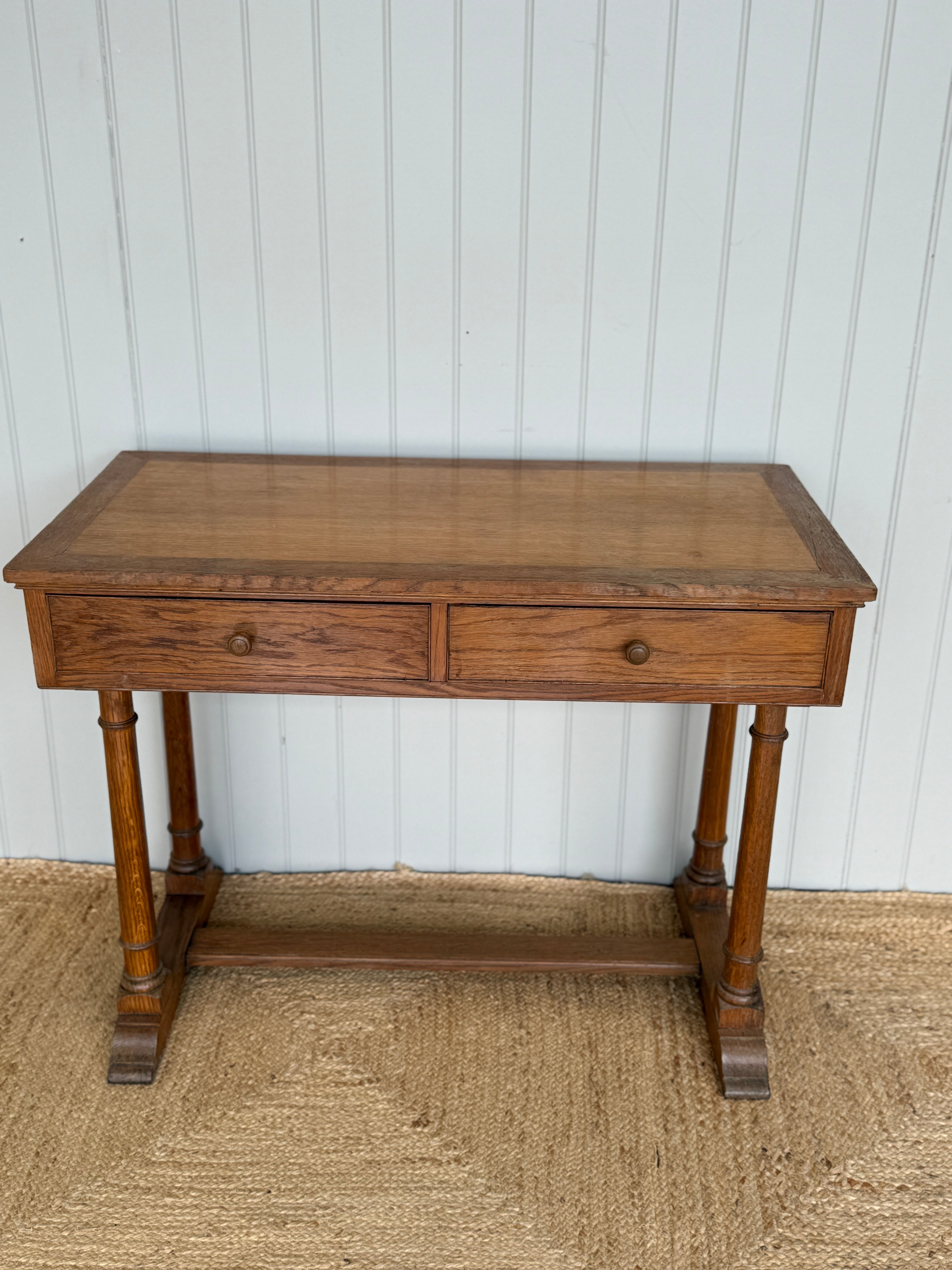 Oak Writing Table in the Manner of Heals