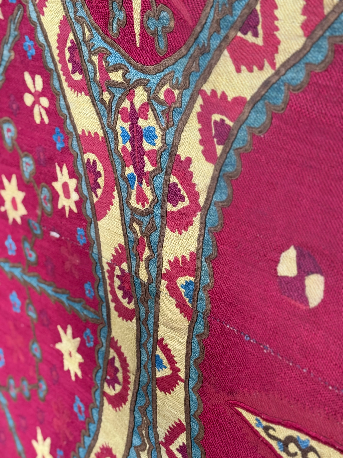 Large Antique Suzani Wall Hanging, Tashkent, Uzbekistan, Late 19th Century