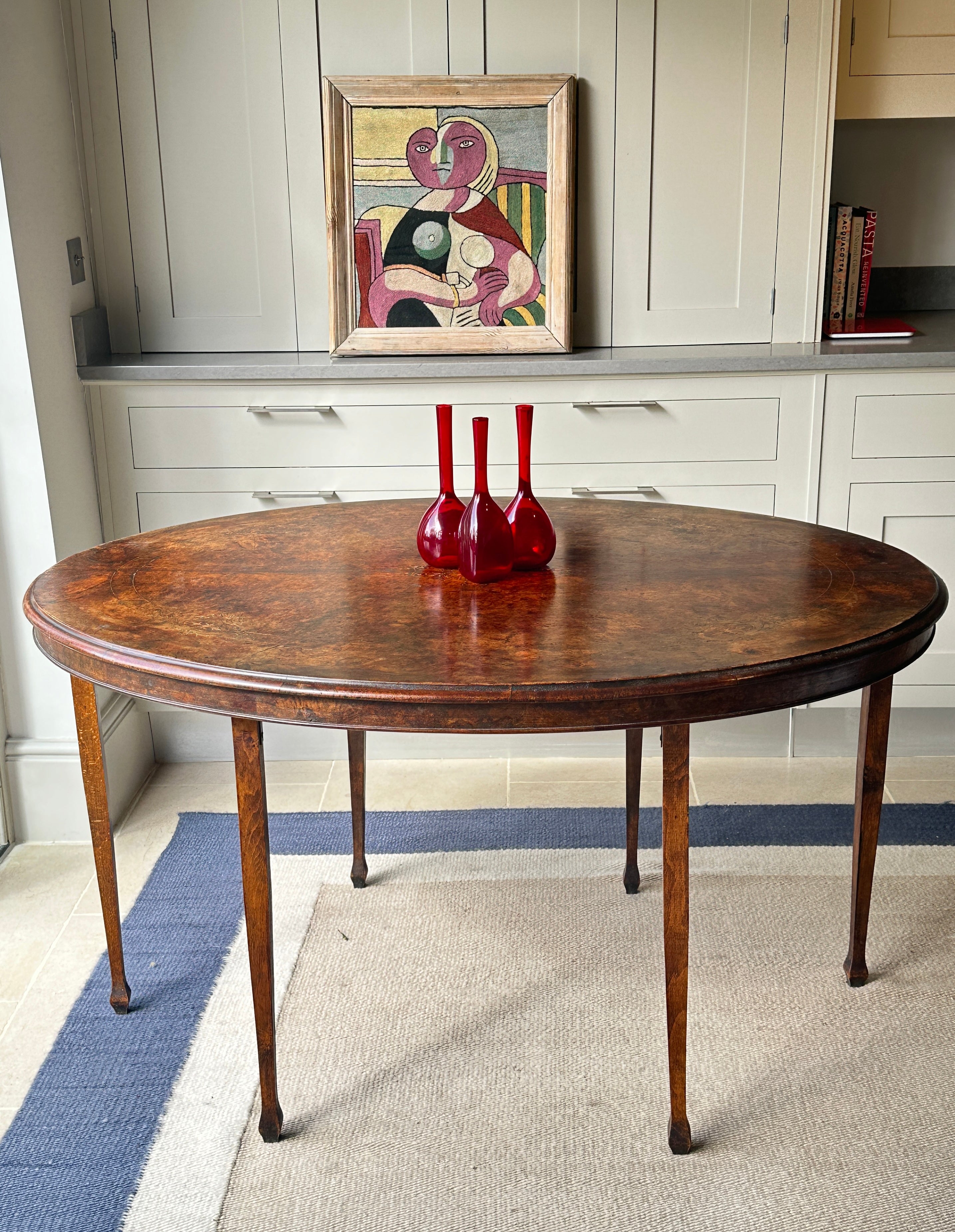 Lovely Oval Mahogany Centre Table with faded Marquetry Inlay