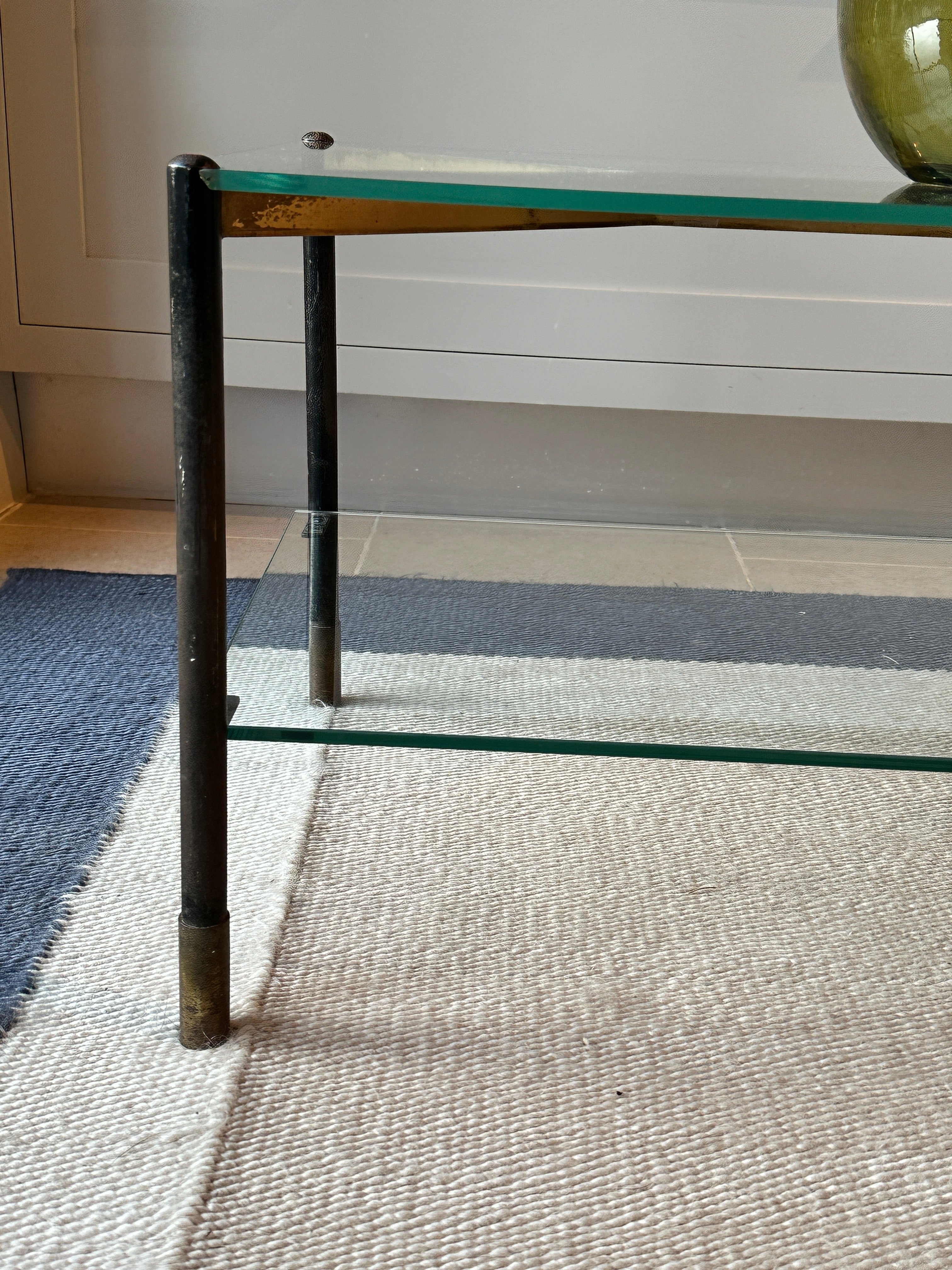 Italian Brass and Glass Mid Century Coffee Table