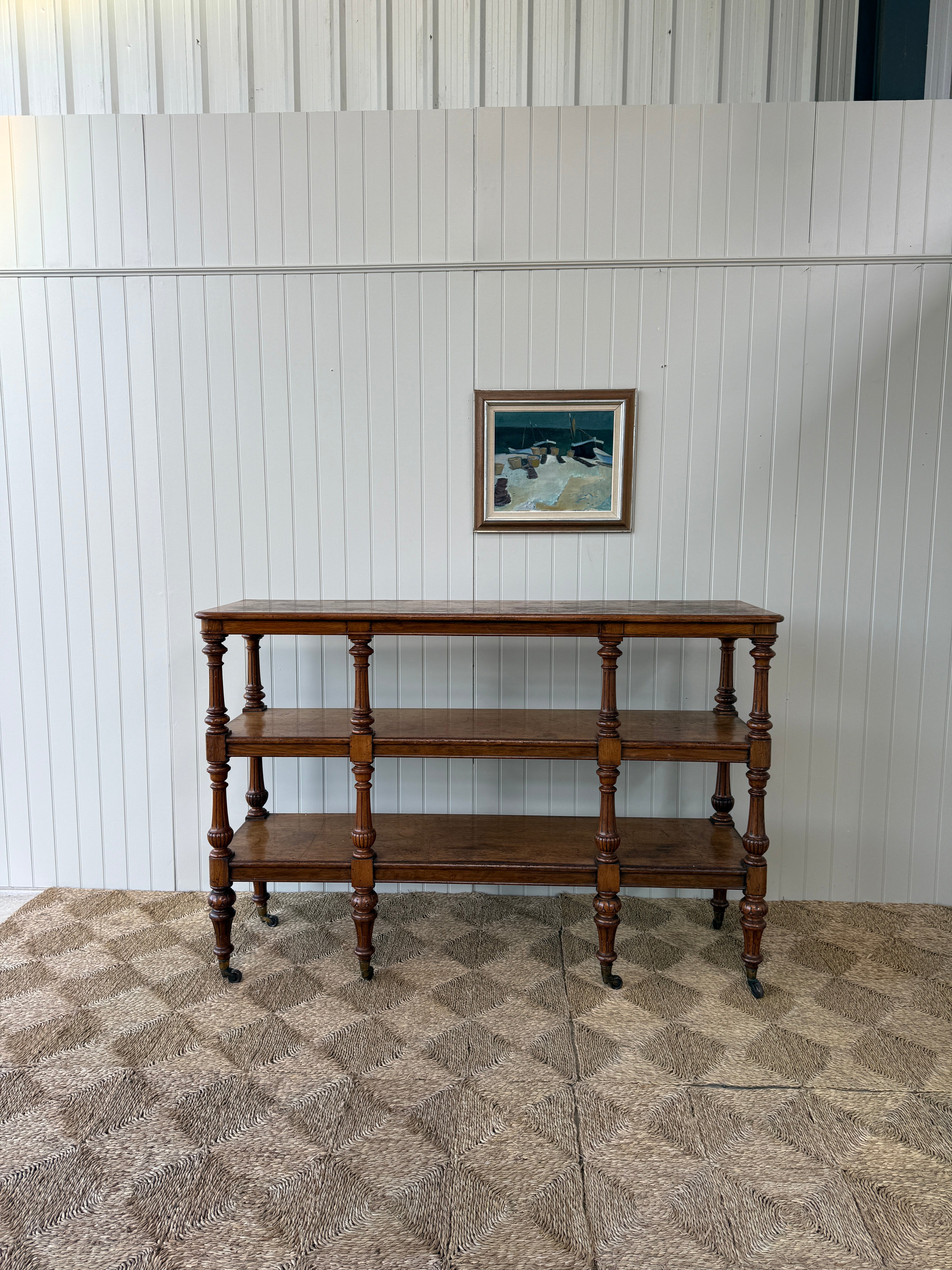Large 19th Century Golden Oak 3 Tier Buffet