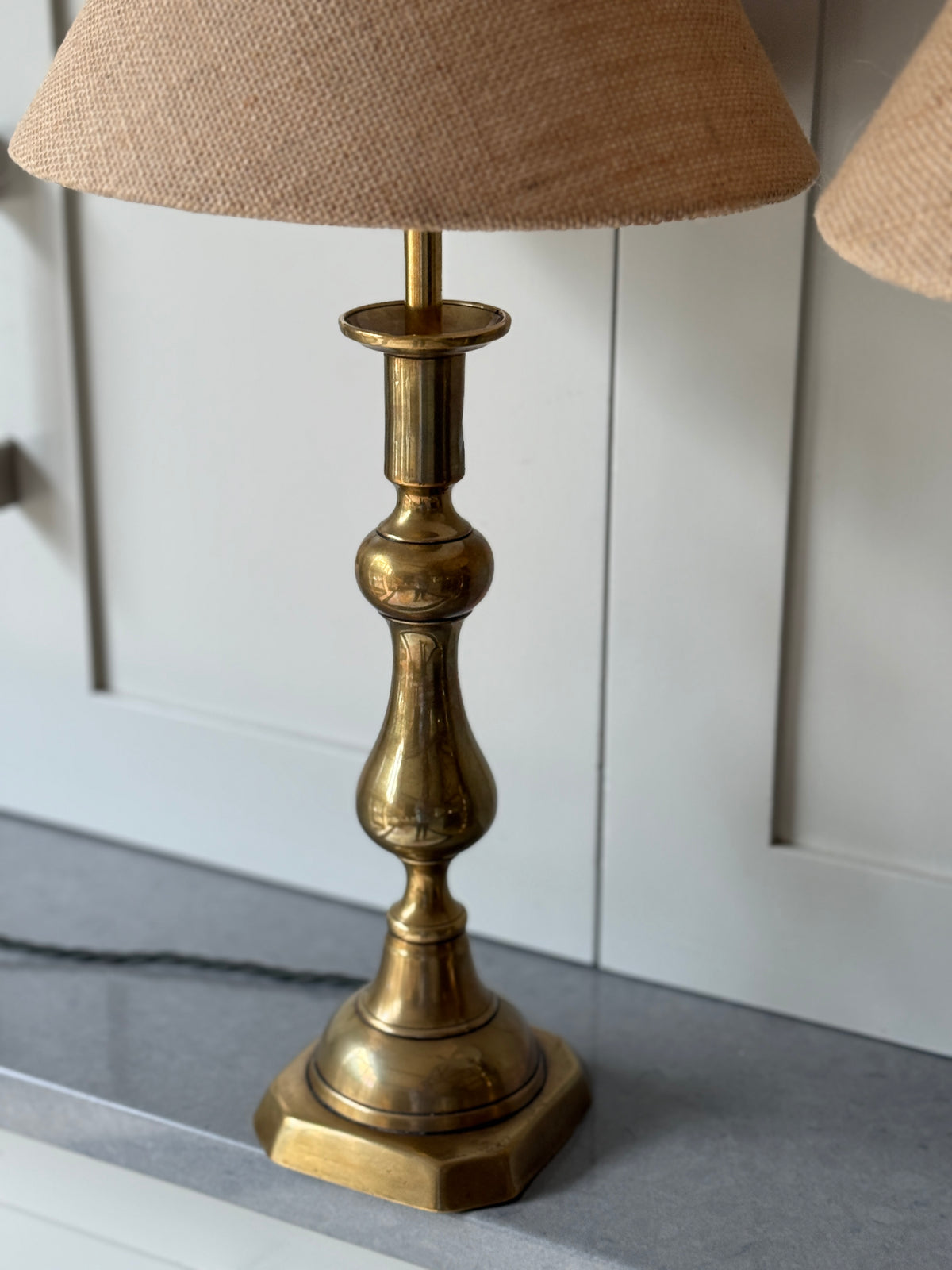 Pair of Tall Brass Table Lamps