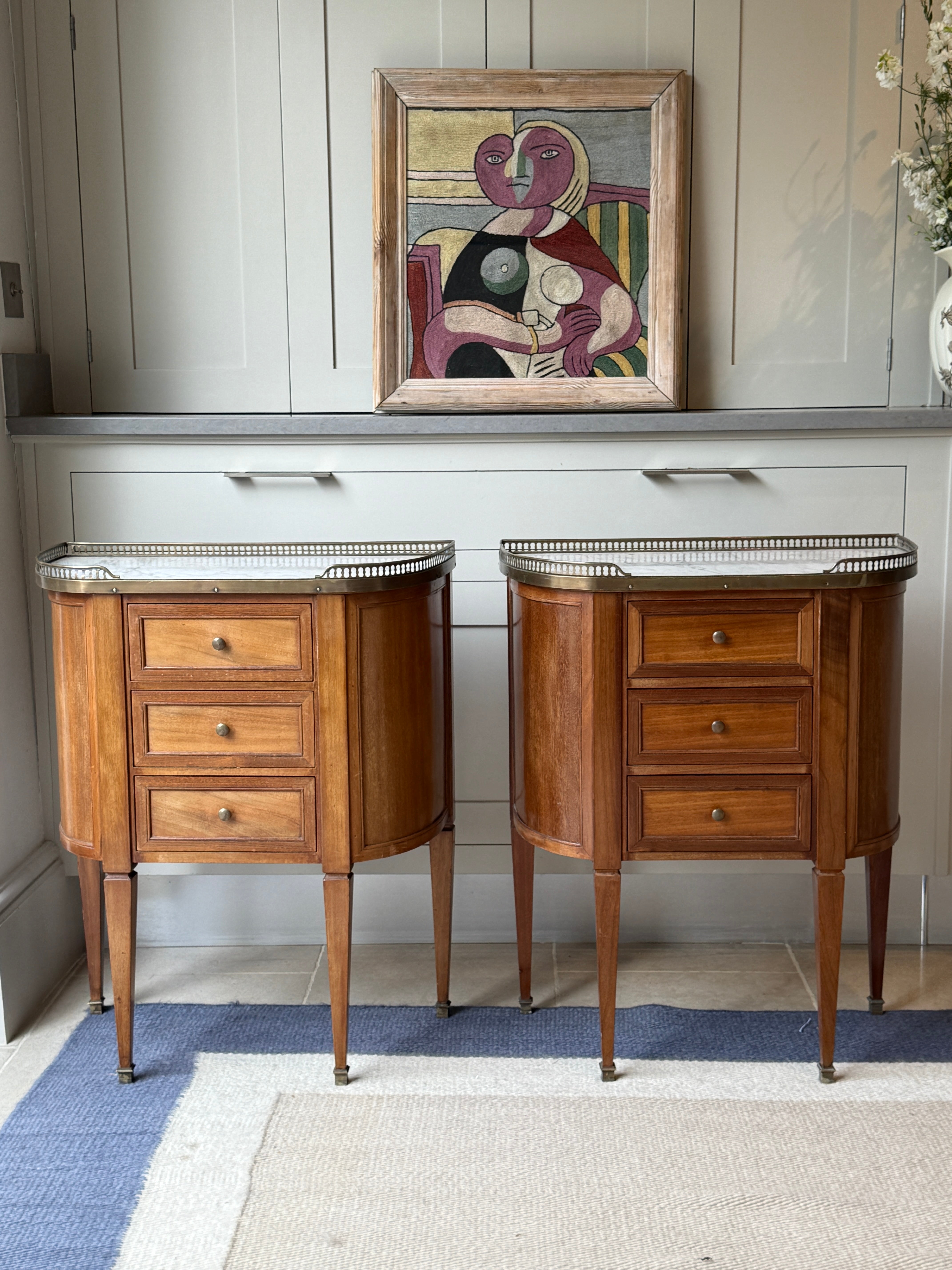 20th Century Marbled Topped Bedside Commodes
