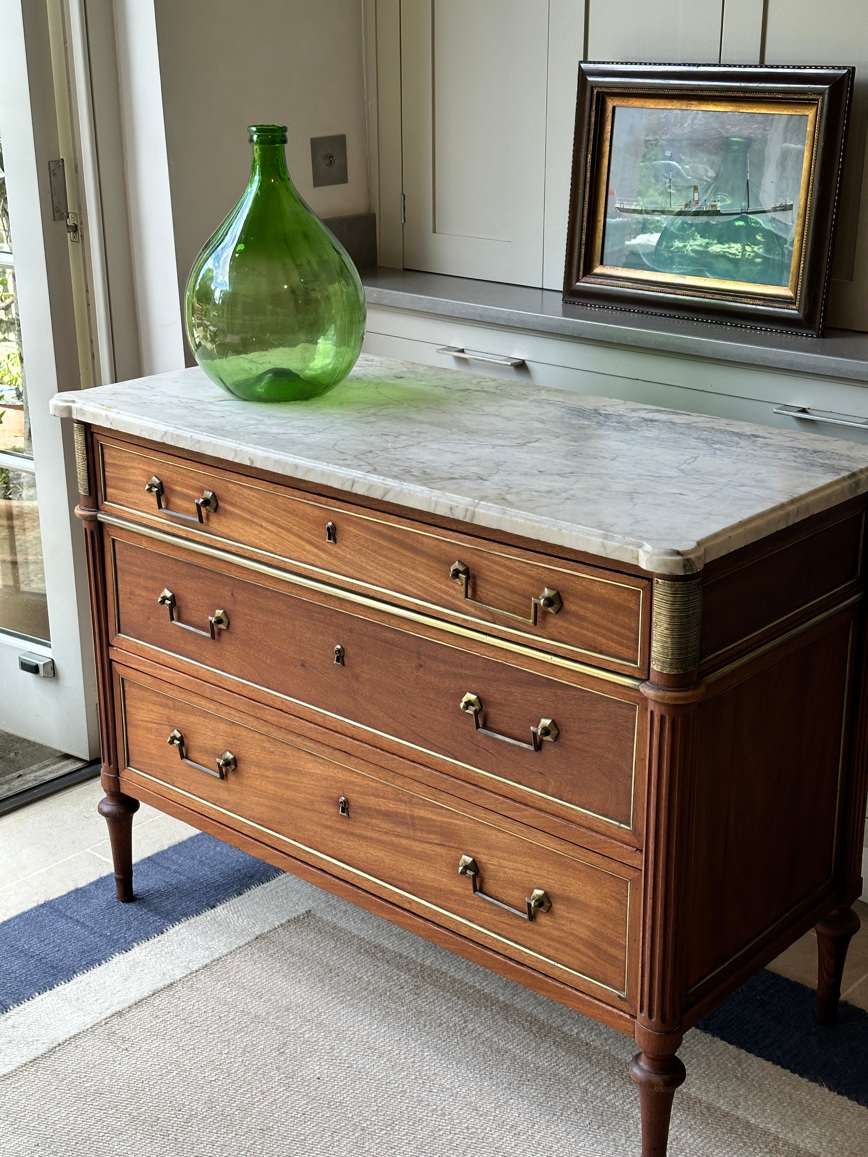 French Commode with White Marble Top