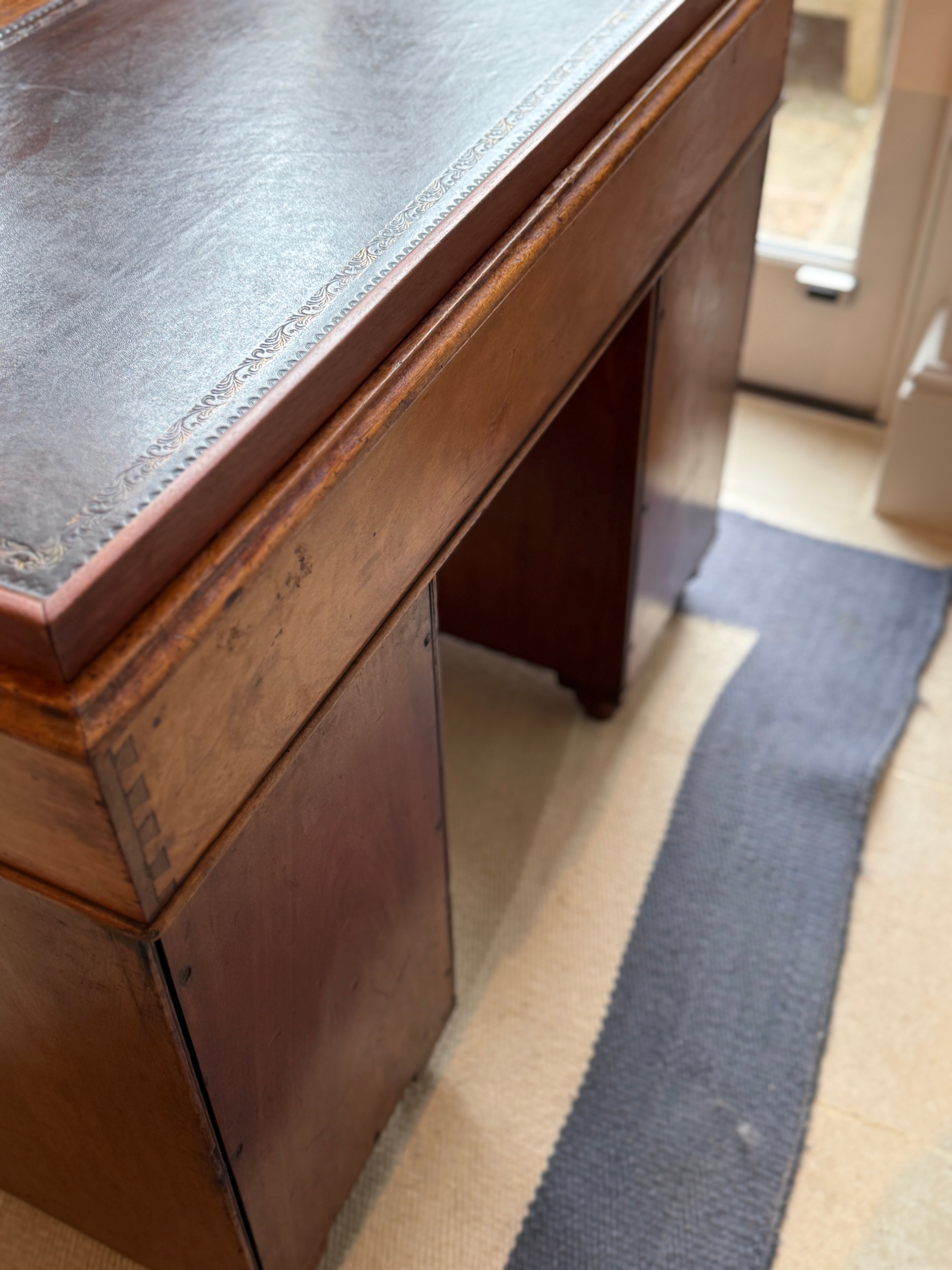 19th Century Campaign desk with detachable wooden gallery