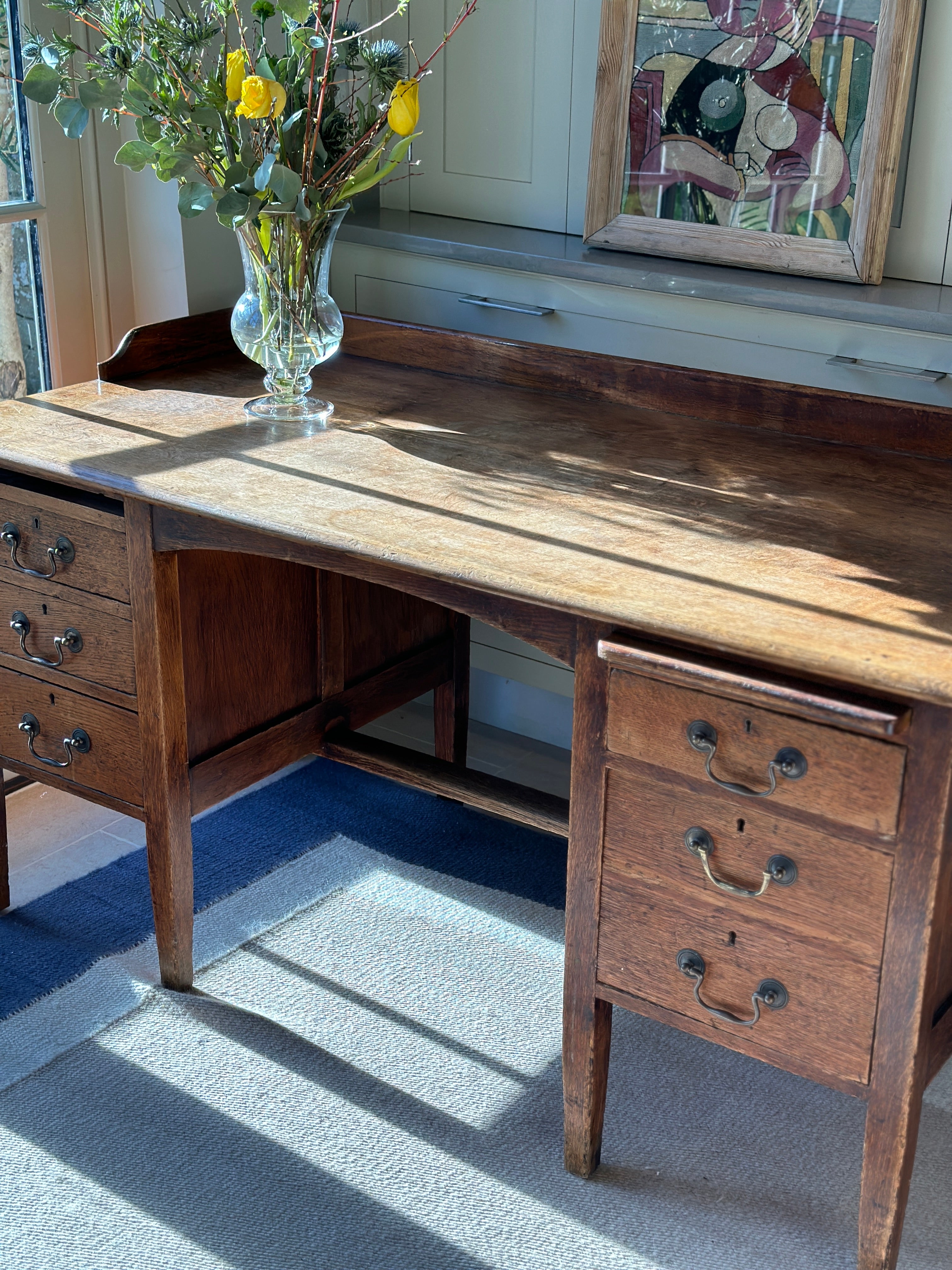 Large and Deep Solid Oak ‘MoD’ desk.