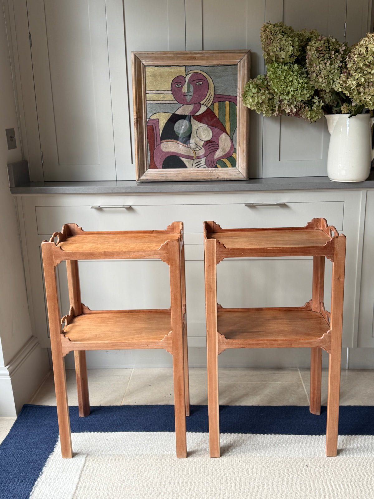 Pair of Mahogany Two-Tier Tray-Top Occasional Tables, Early 20th Century