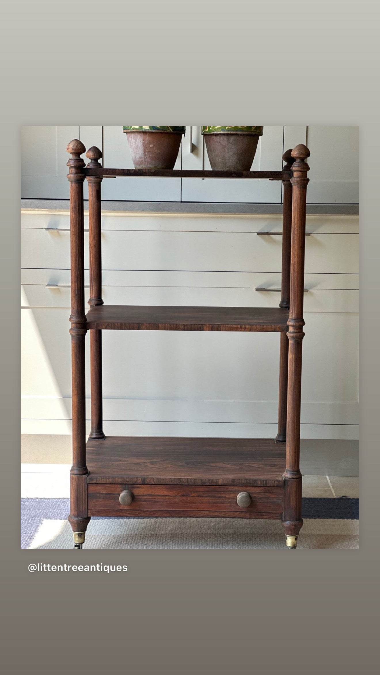 Small French Commode with White Marble Top