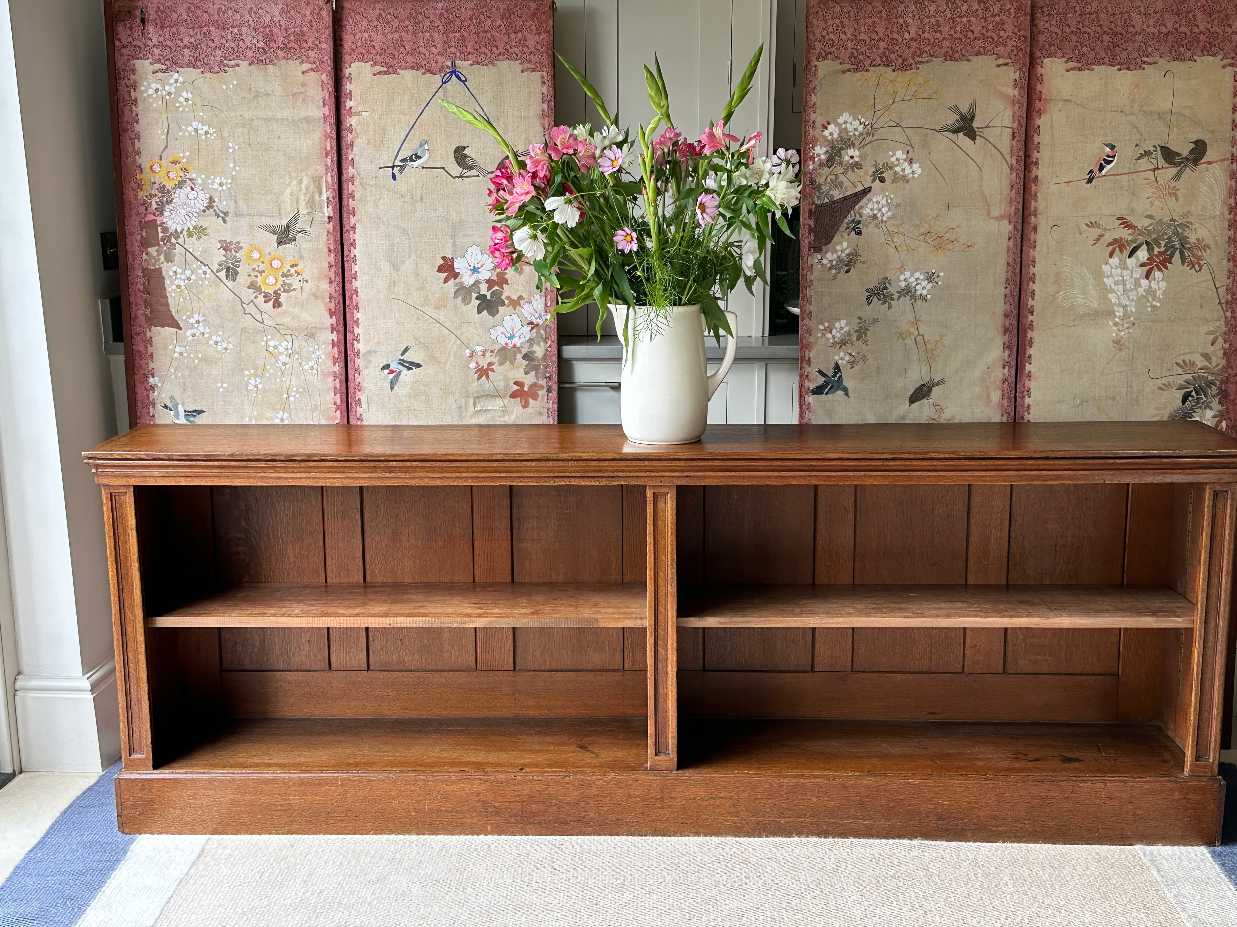 Solid Oak Low Library Bookcase