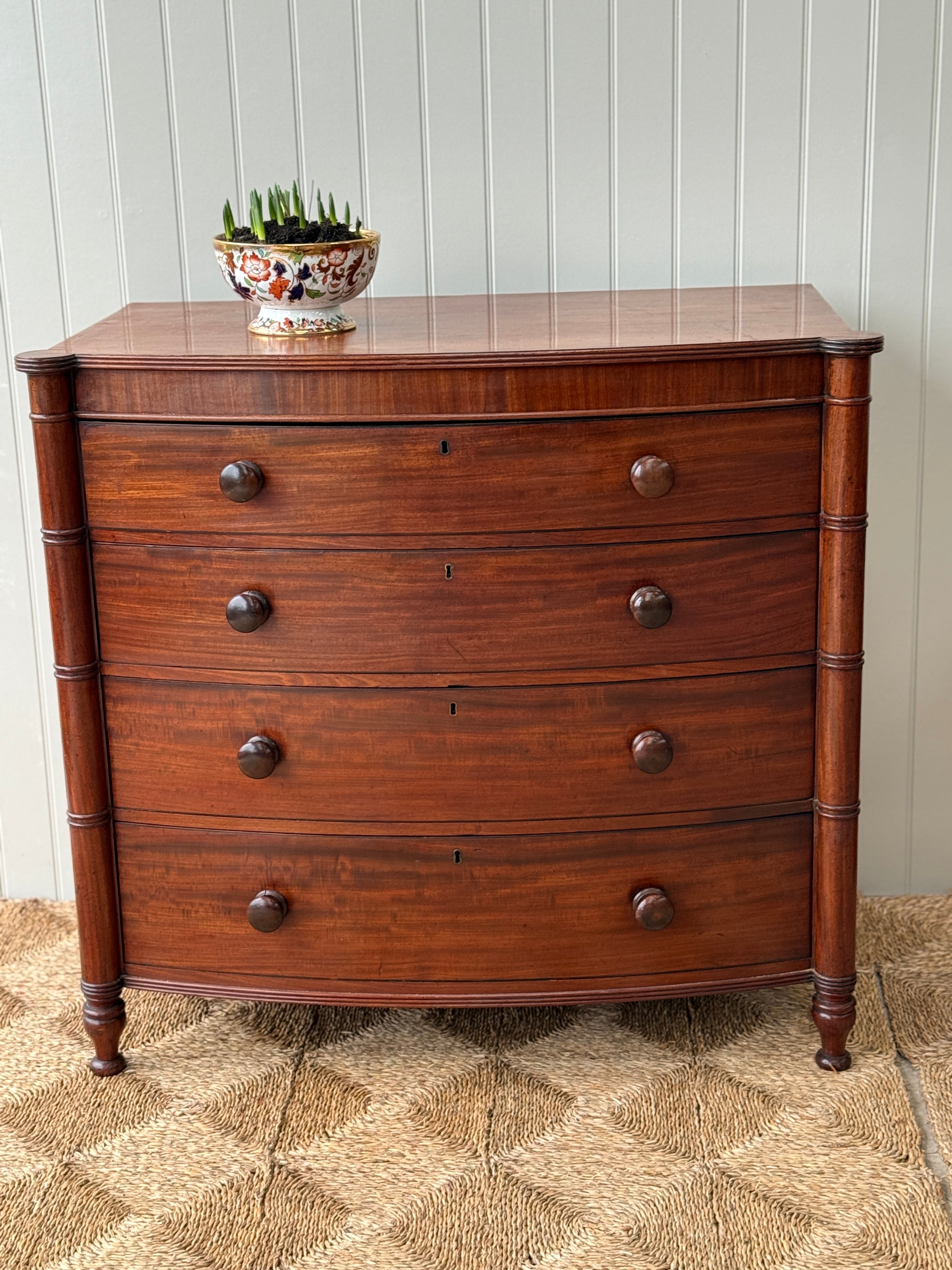 Scottish Mahogany Bow Fronted Chest of Drawers