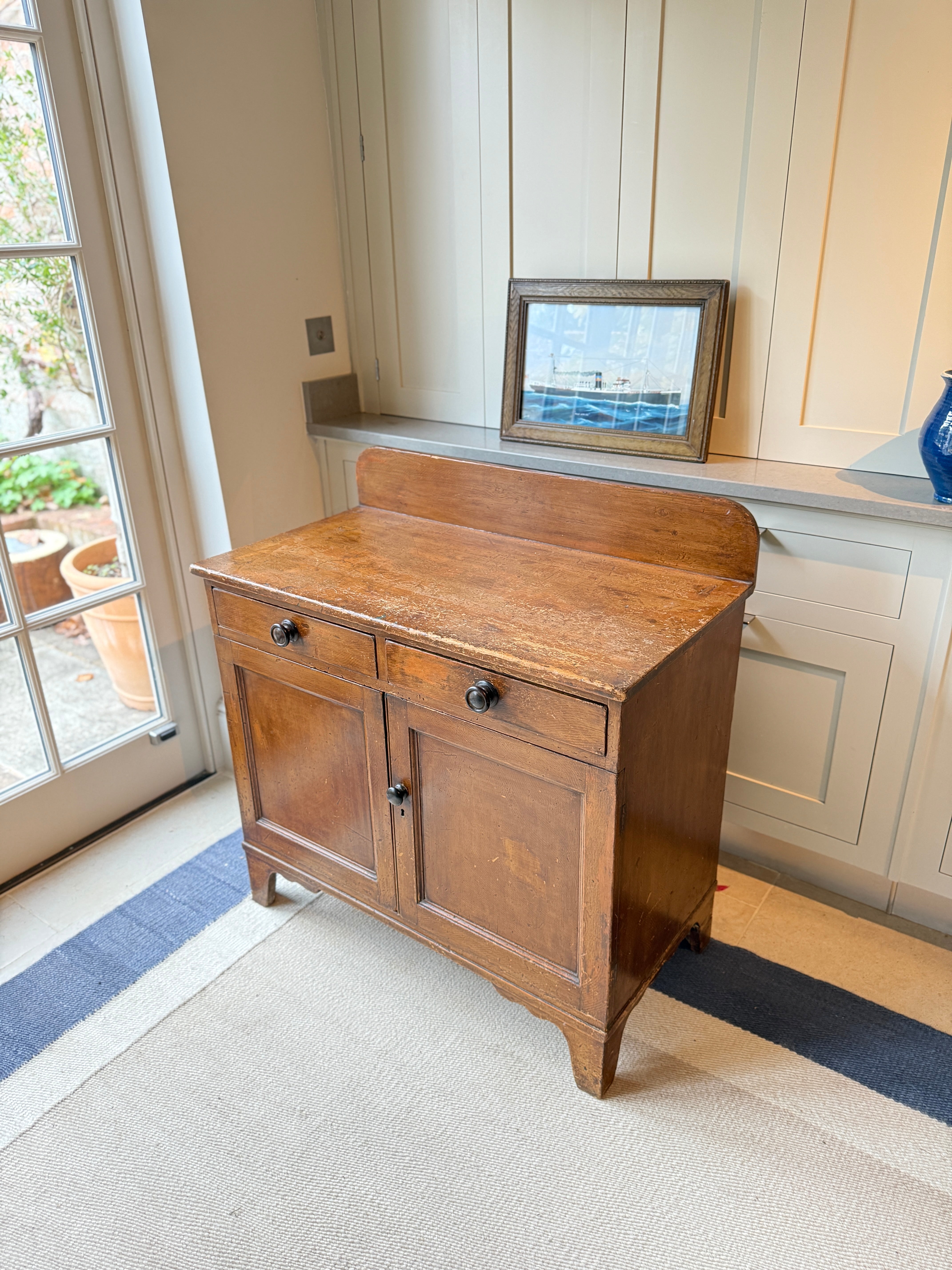 Regency Painted Pine Cupboard with gallery