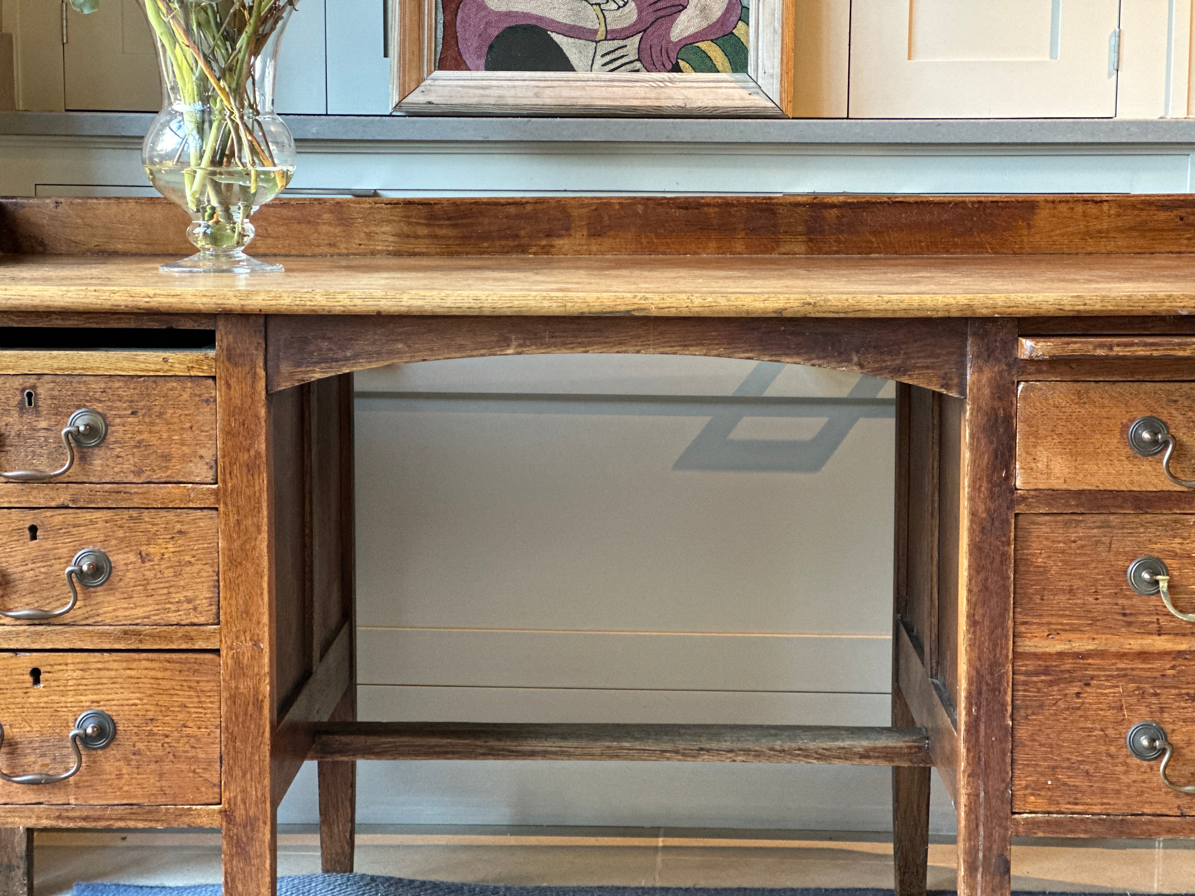 Large and Deep Solid Oak ‘MoD’ desk.