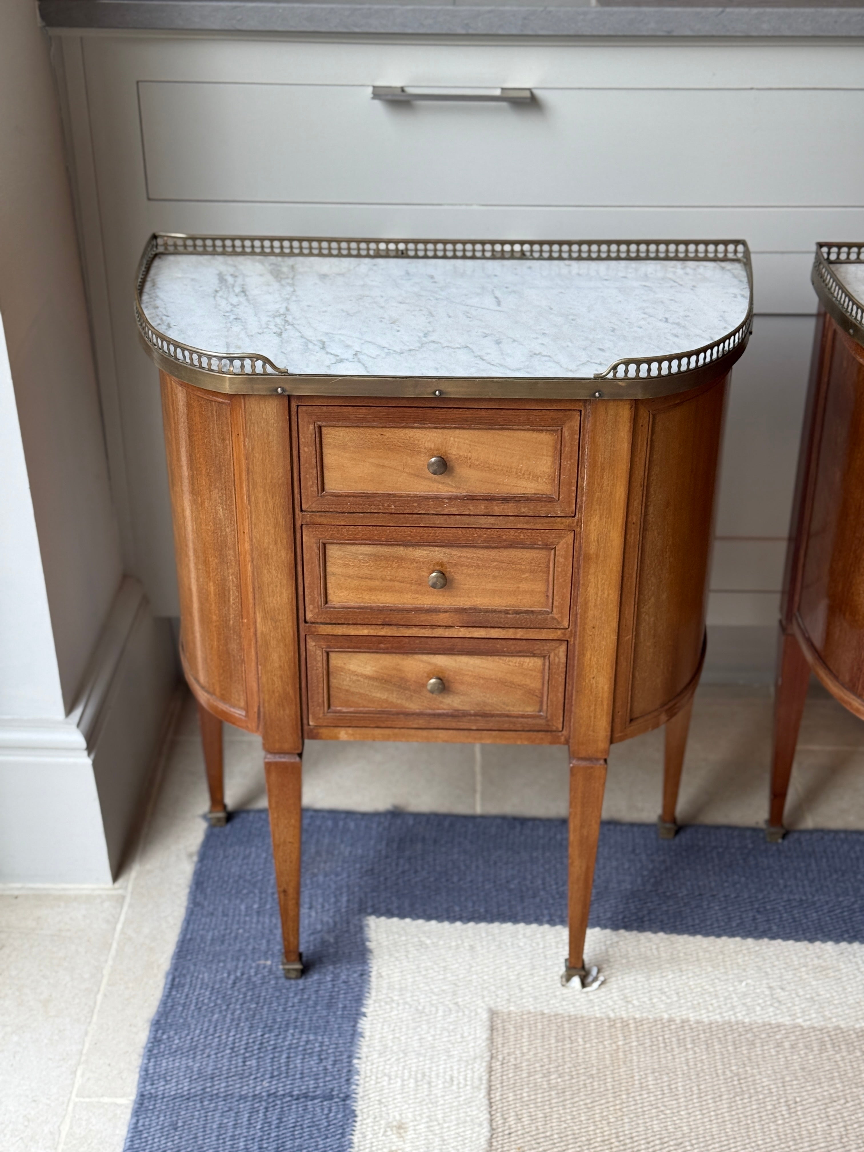 20th Century Marbled Topped Bedside Commodes