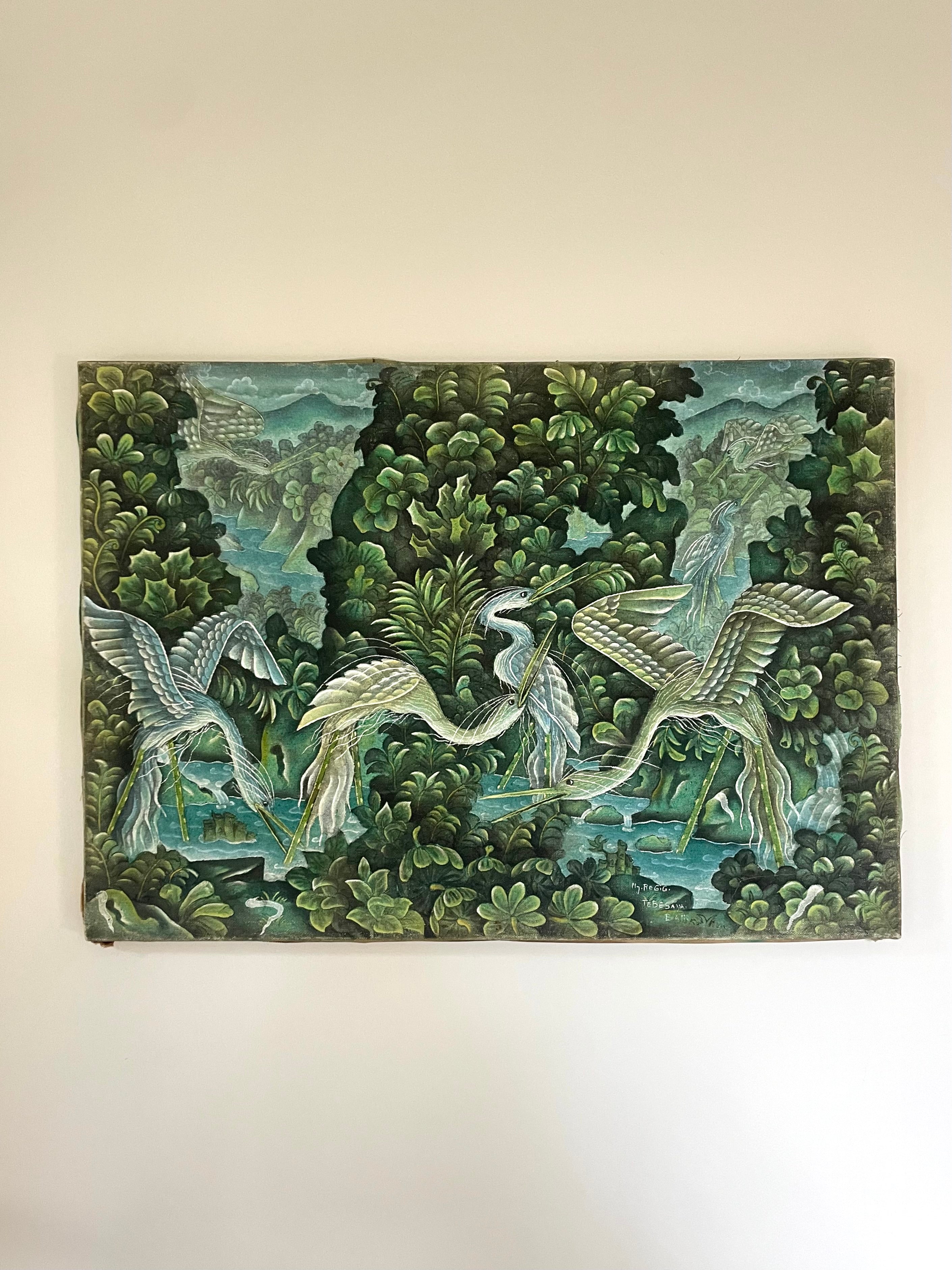 Birds of Paradise painting on canvase