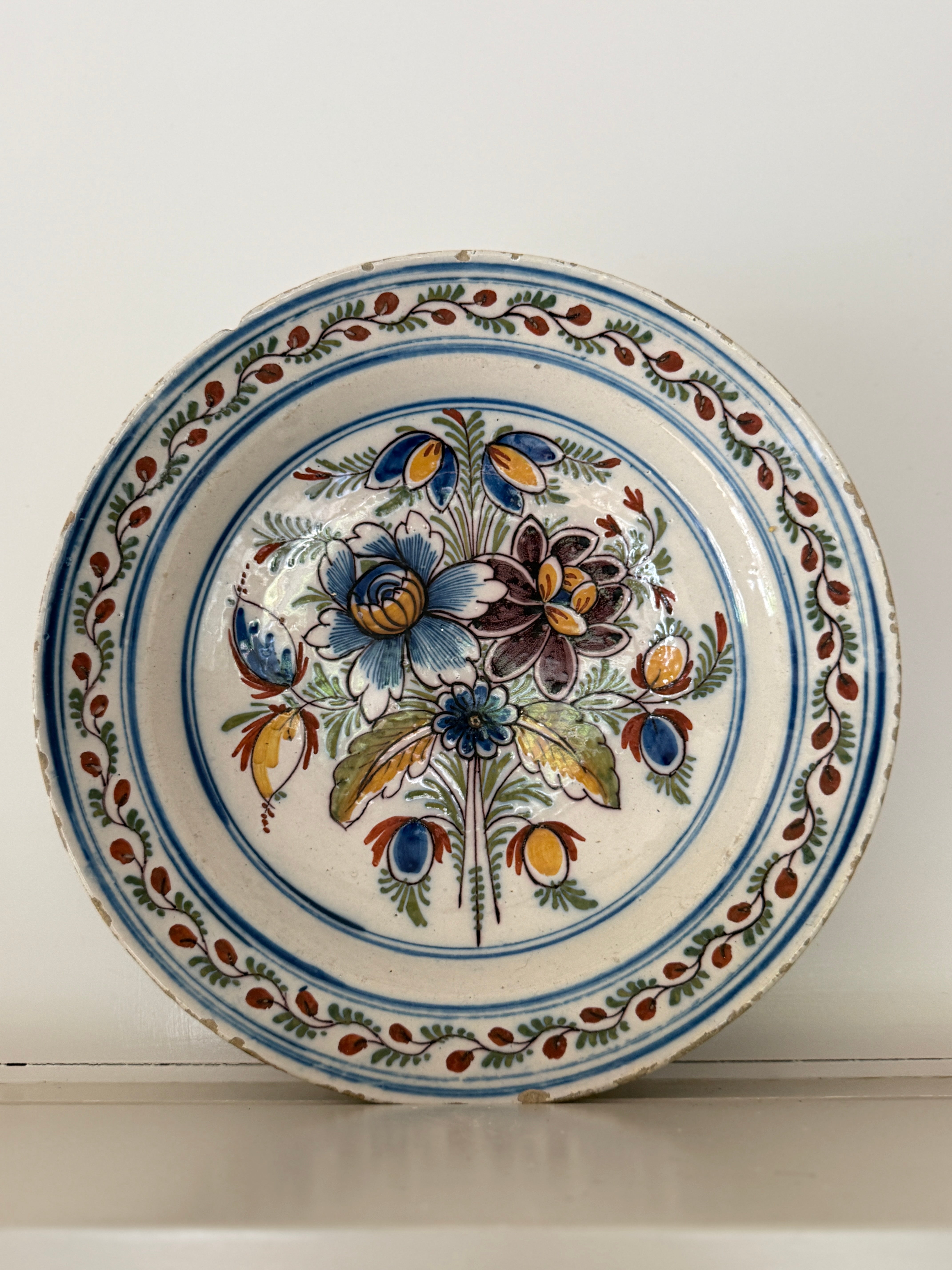 18th Century Polychrome Delft Charger