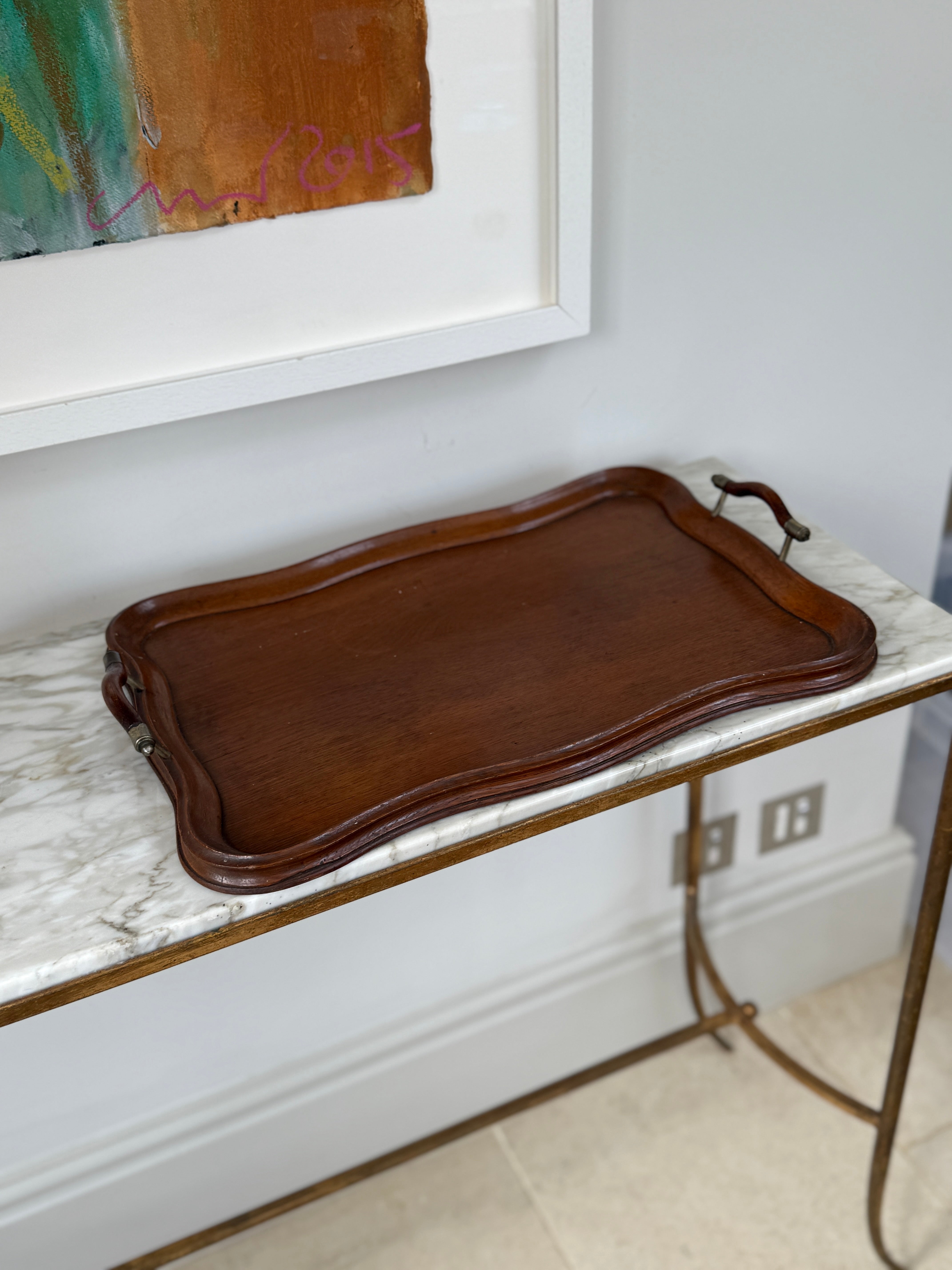 Elegant Wooden Tray with Handles