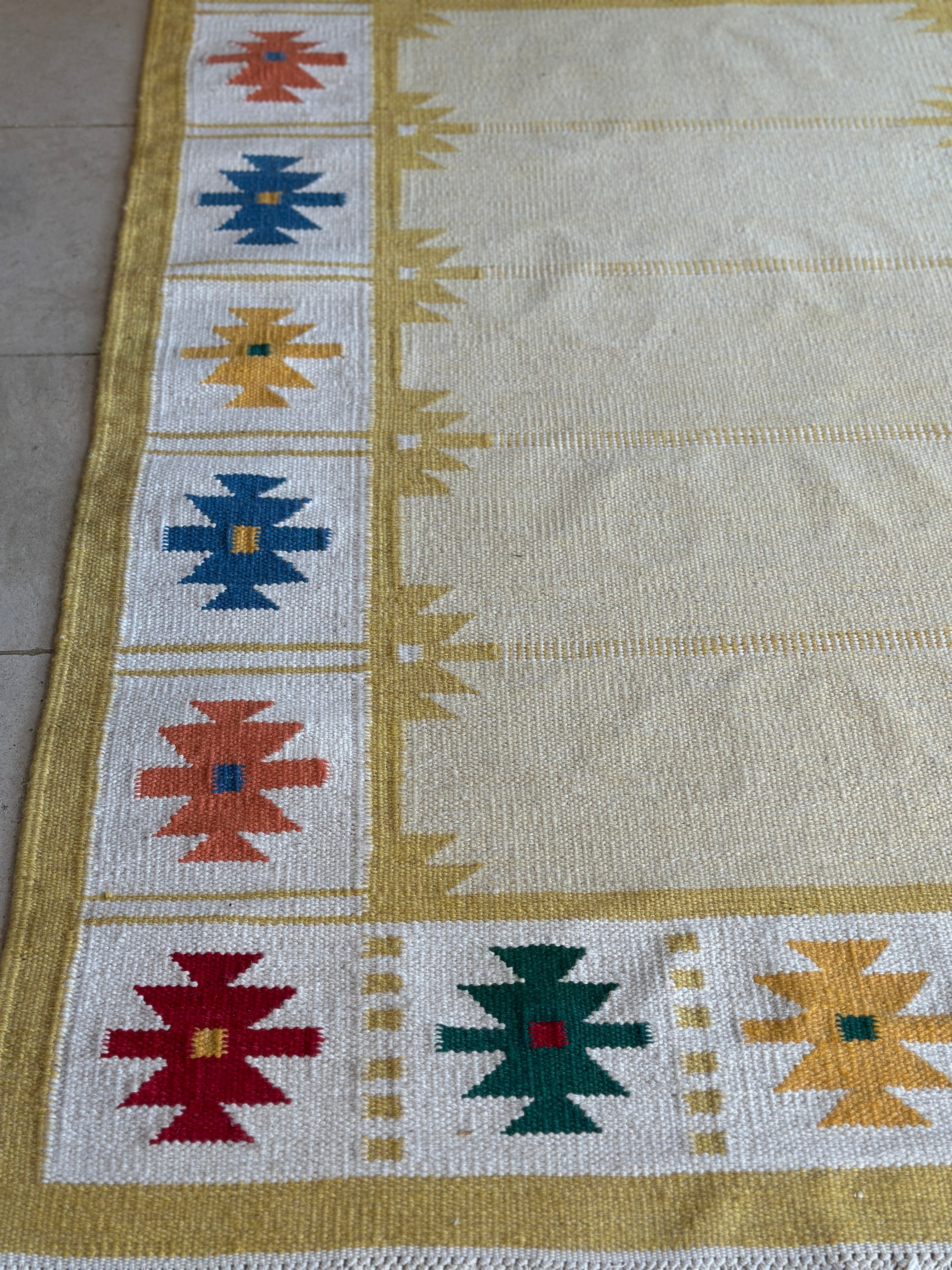 Vintage Swedish Flat weave rug