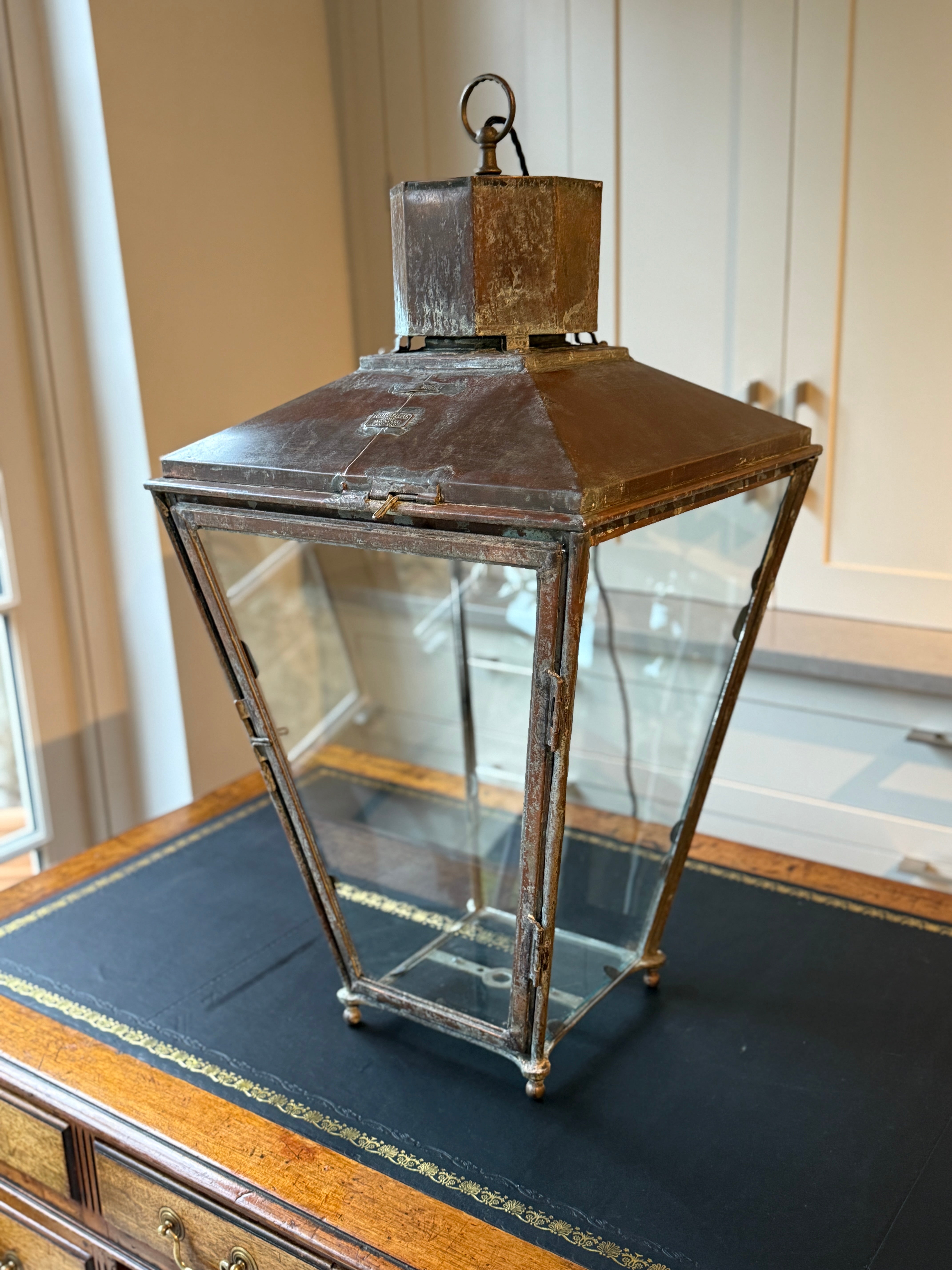 Large Antique Lantern by Foster & Pullen (Bradford) restored and rewired