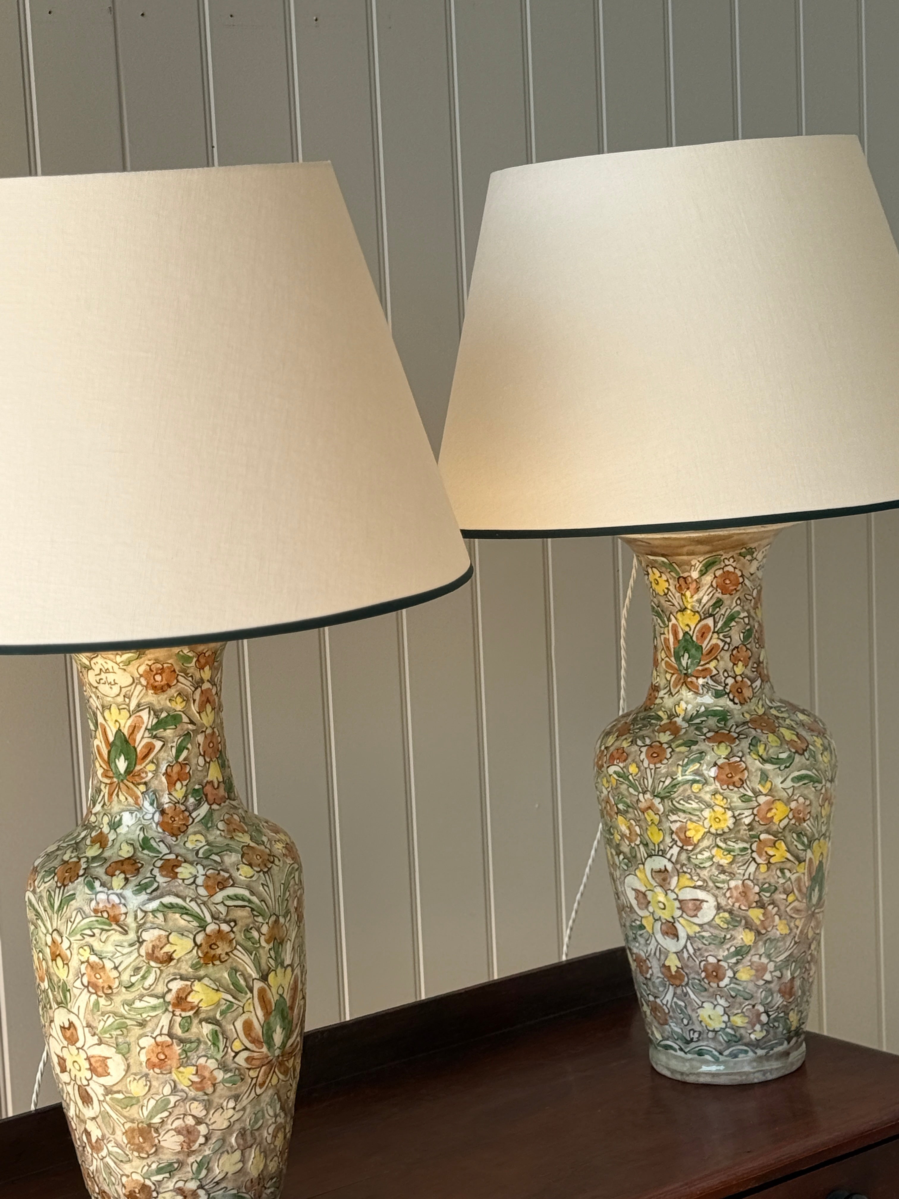 Pair of Vintage Ottoman Ceramic Table lamps