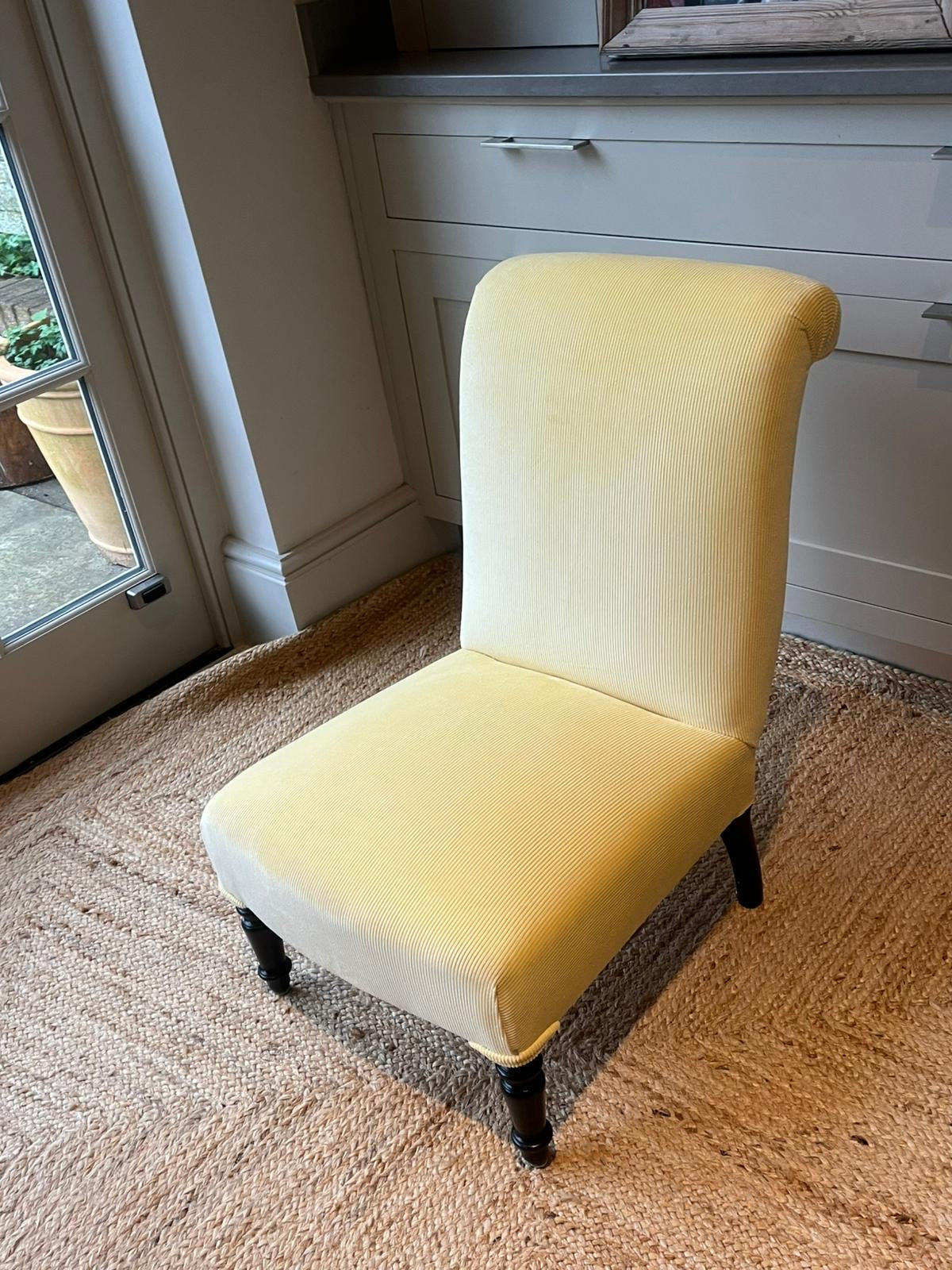 French Slipper Chair in Lemon RU Velvet